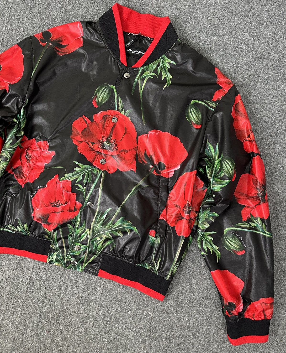 Dolce & Gabbana Dolce & Gabbana - Poppy Floral Print - Bomber Jacket Size US L / EU 52-54 / 3 - 3 Thumbnail