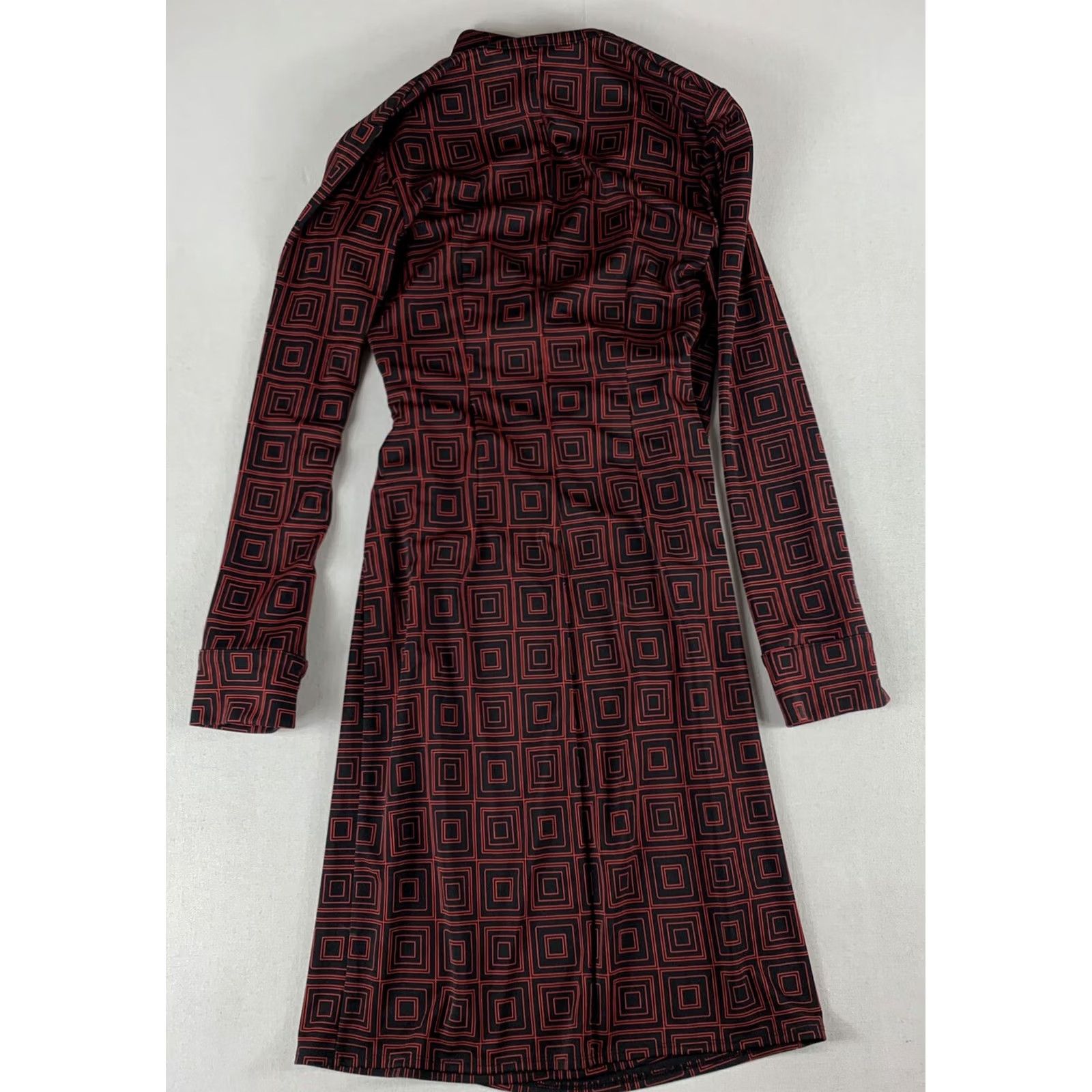 Express EXPRESS DRESS WOMENS RED BLACK PULLOVER LONG SLEEVE SIZE 1/2 SIDE SEWN Size XS / US 0-2 / IT 36-38 - 2 Thumbnail
