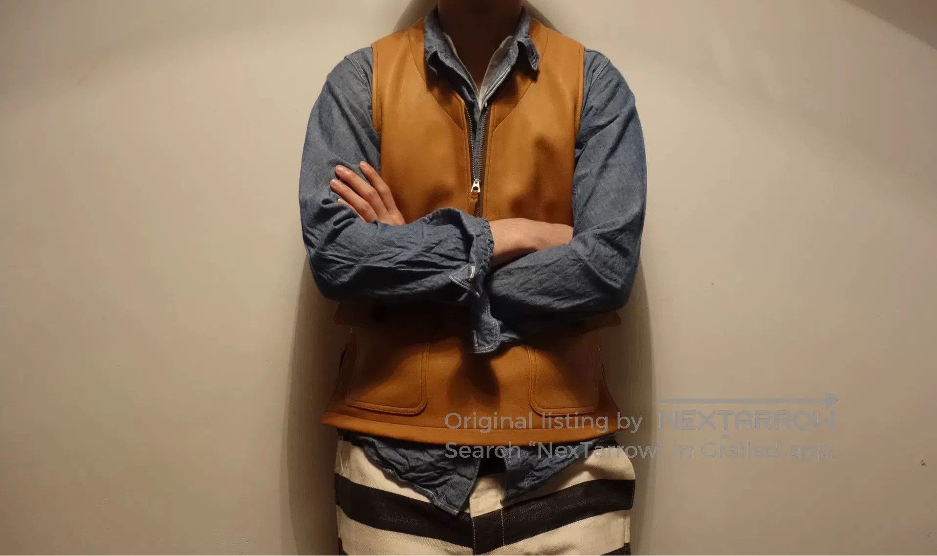 The Real McCoy's soft deer skin sleeveless vest with pockets. Size US M / EU 48-50 / 2 - 8 Thumbnail