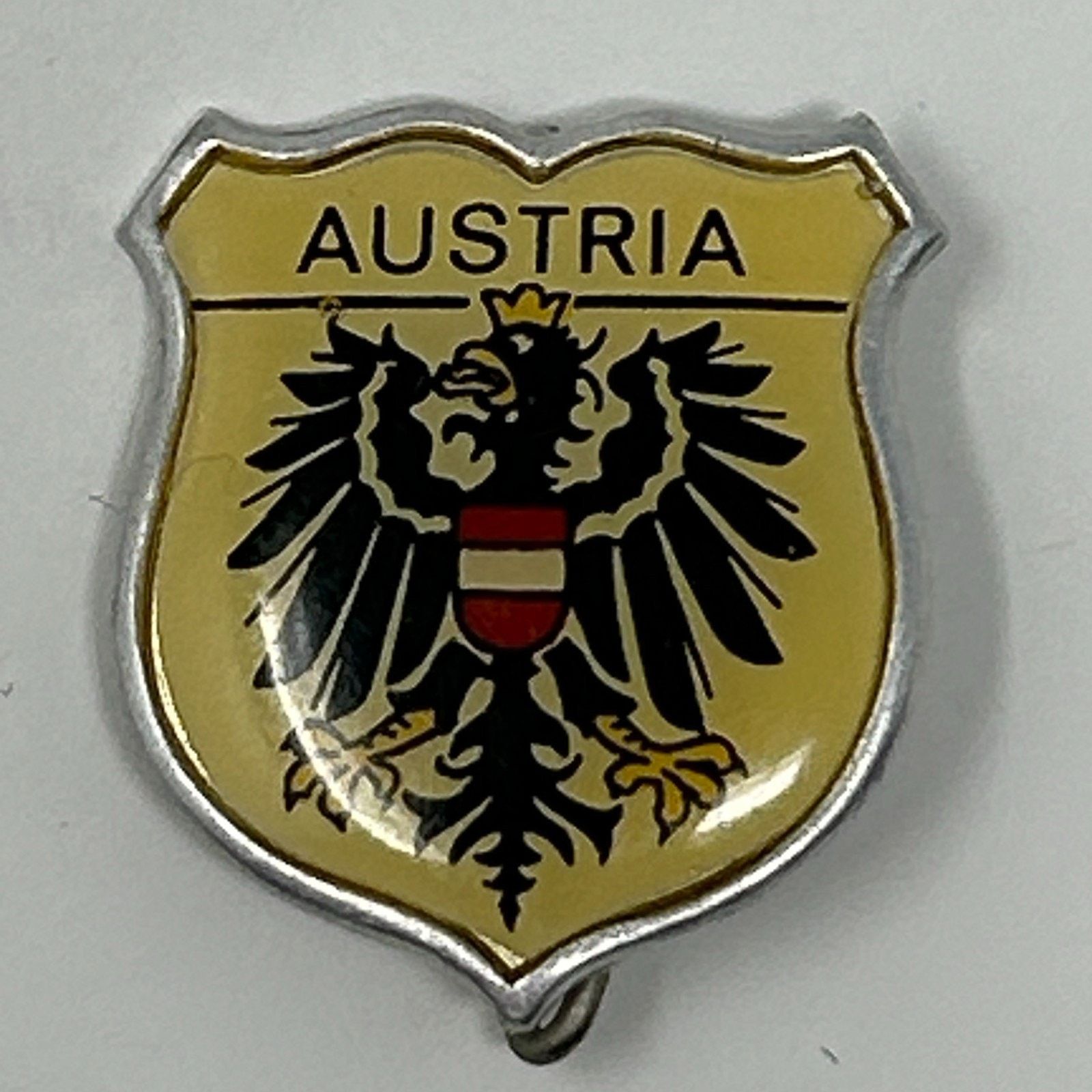 Vintage Austria Crest Coat of Arms Hat Lapel Pin Pinback