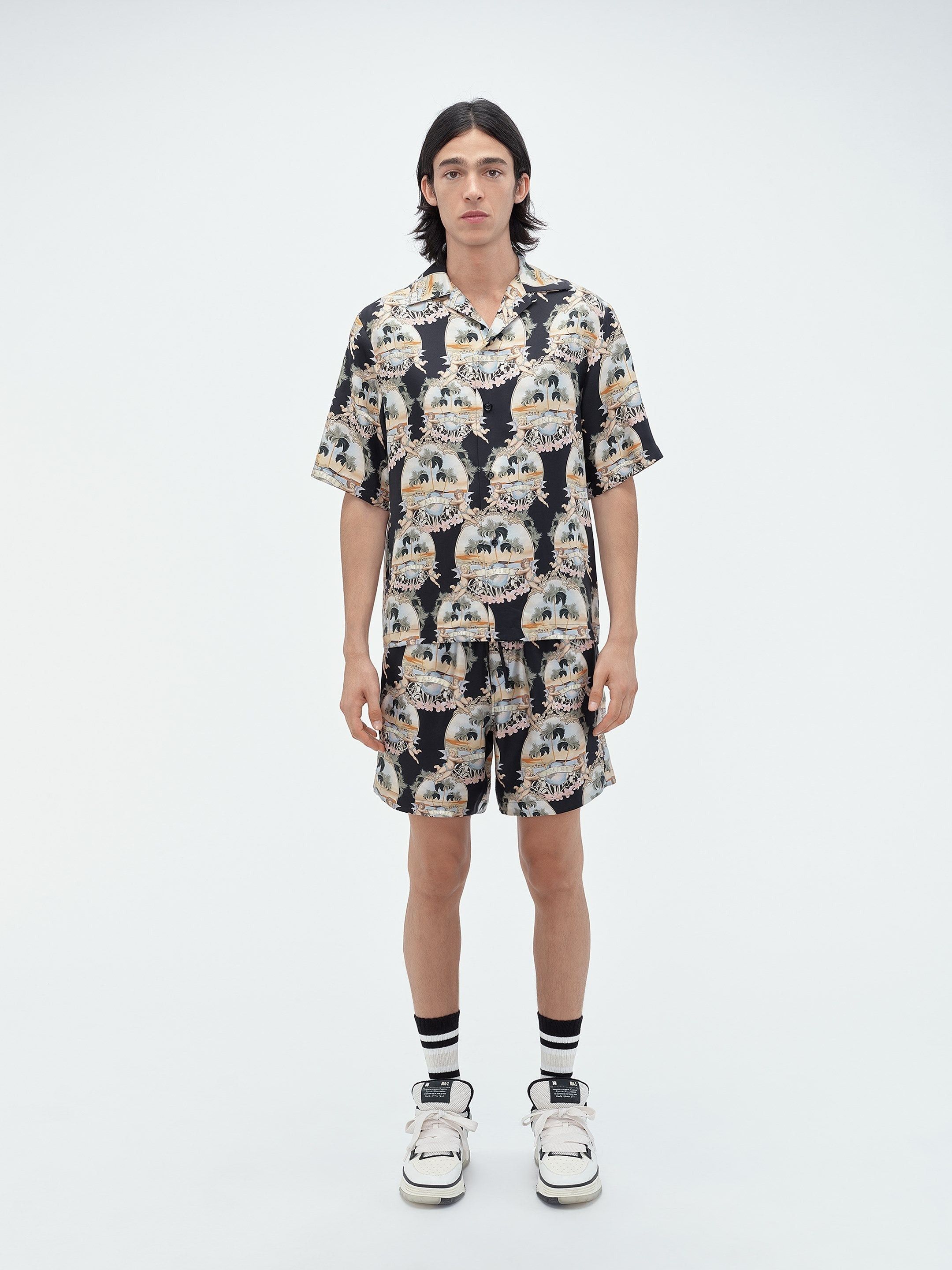 Amiri o1orln1025 Allover Palm Bowling Shirt in Multicolor Size US M / EU 48-50 / 2 - 2 Thumbnail