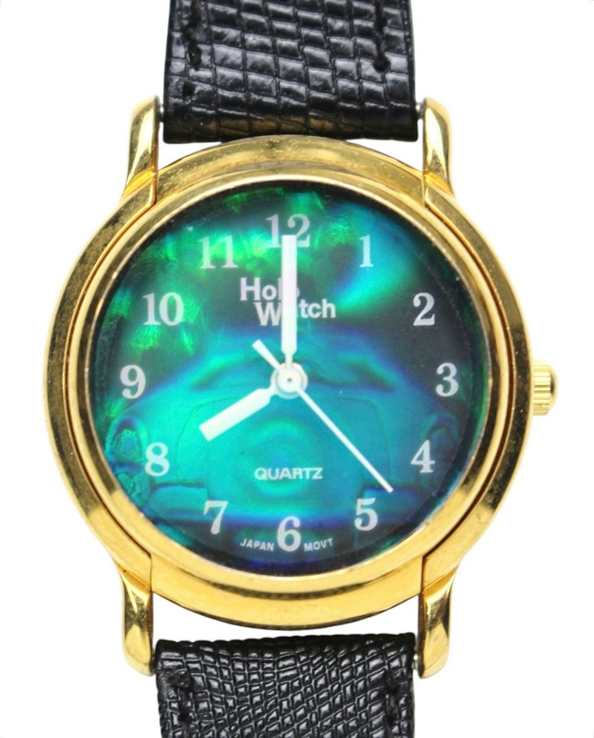 Hysteric Glamour 2000S HOLOGRAM DIAL BLUE-GREEN EFFECT GOLD-PLATED WATCH Size ONE SIZE - 1 Thumbnail