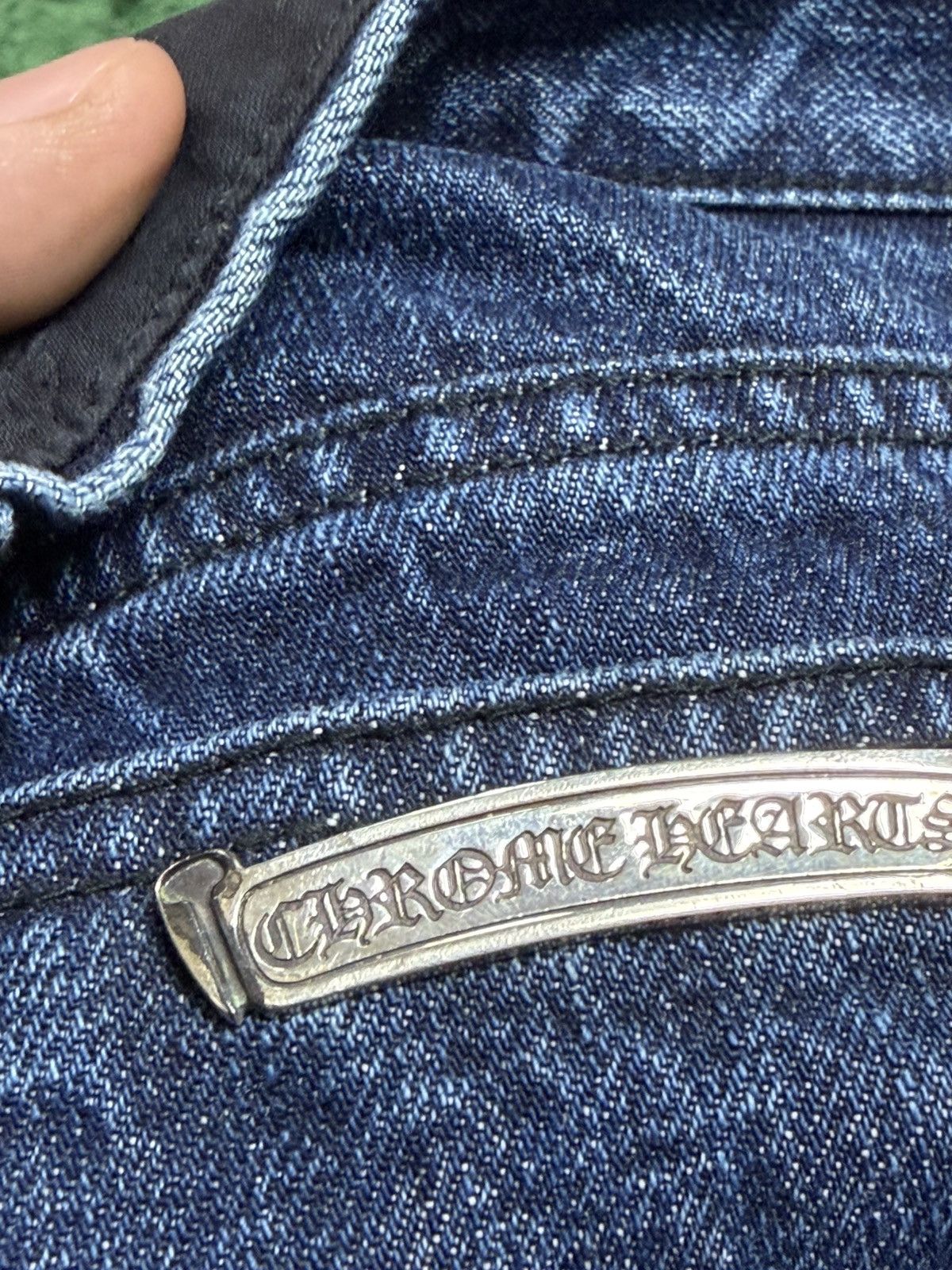 Chrome Hearts Chrome Hearts Navy Brown Black White Fleur Jeans Size US 31 - 22 Thumbnail