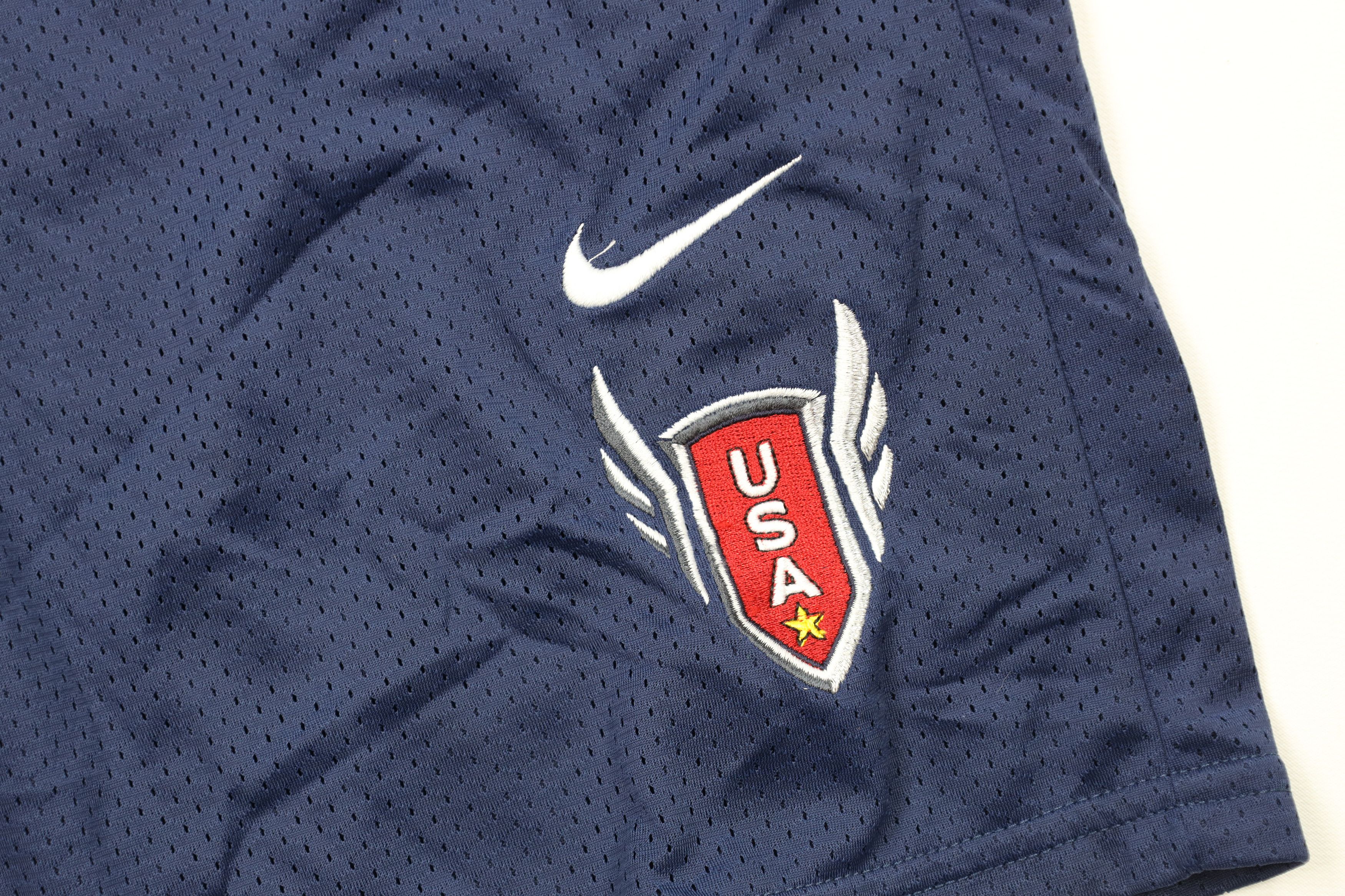 Nike × Vintage Vintage Nike USA Track and Field Mesh Shorts Blue Nylon Size US 30 / EU 46 - 5 Thumbnail
