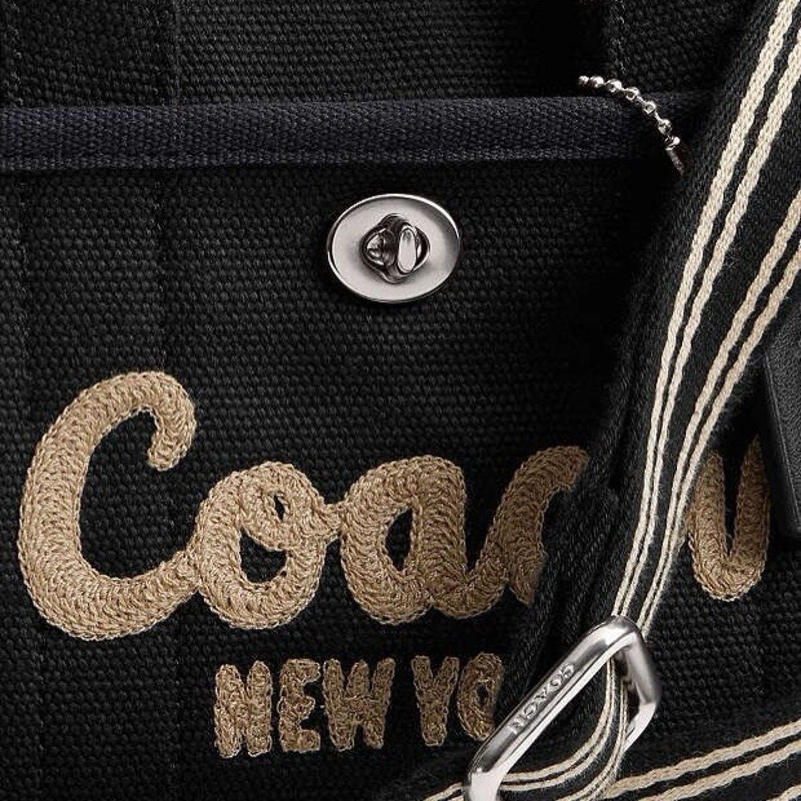 Coach NWT COACH Cargo Tote Bag 20 CZ098 Silver/Black Canvas Size ONE SIZE - 9 Thumbnail