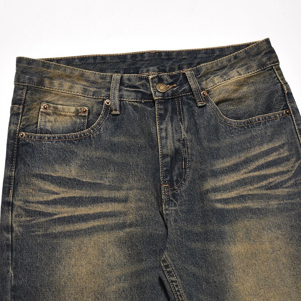 Vintage Men's street loose straight washed distressed wide-leg jeans Size US 32 / EU 48 - 3 Thumbnail