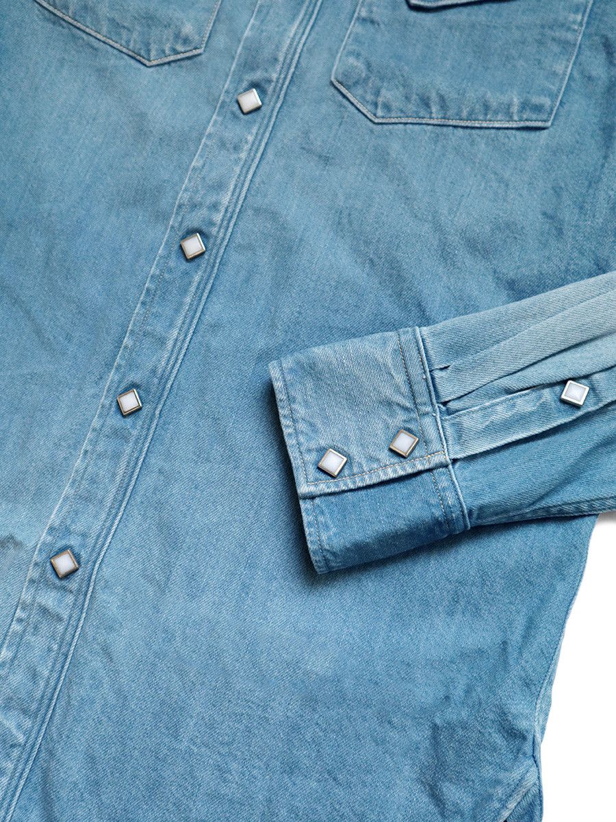 Kapital Kapital 8oz denim band collar studs western shirt indigo 3 Size US L / EU 52-54 / 3 - 6 Thumbnail