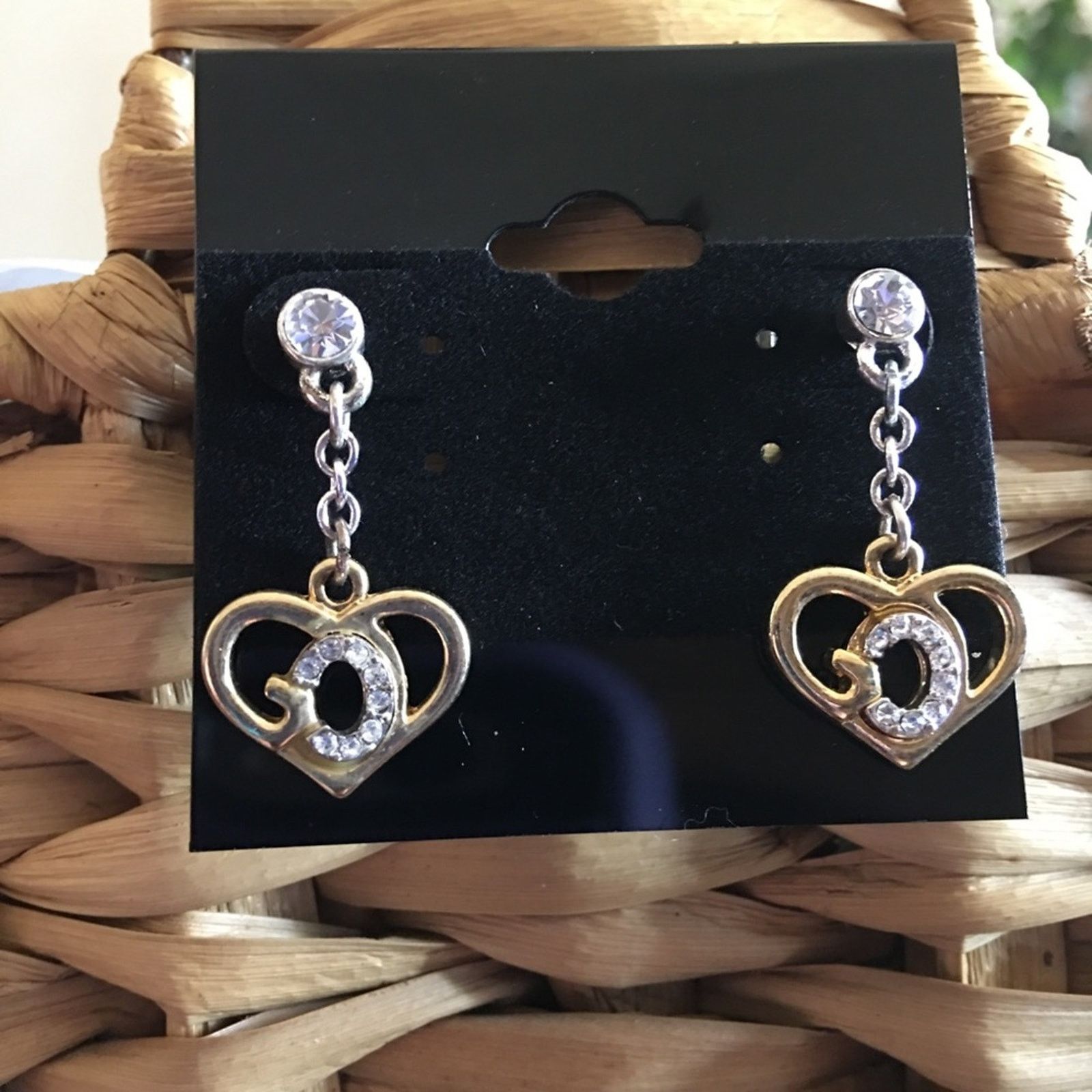 Vintage Vintage gold tone rhinestone dangle earrings Size ONE SIZE - 1 Thumbnail
