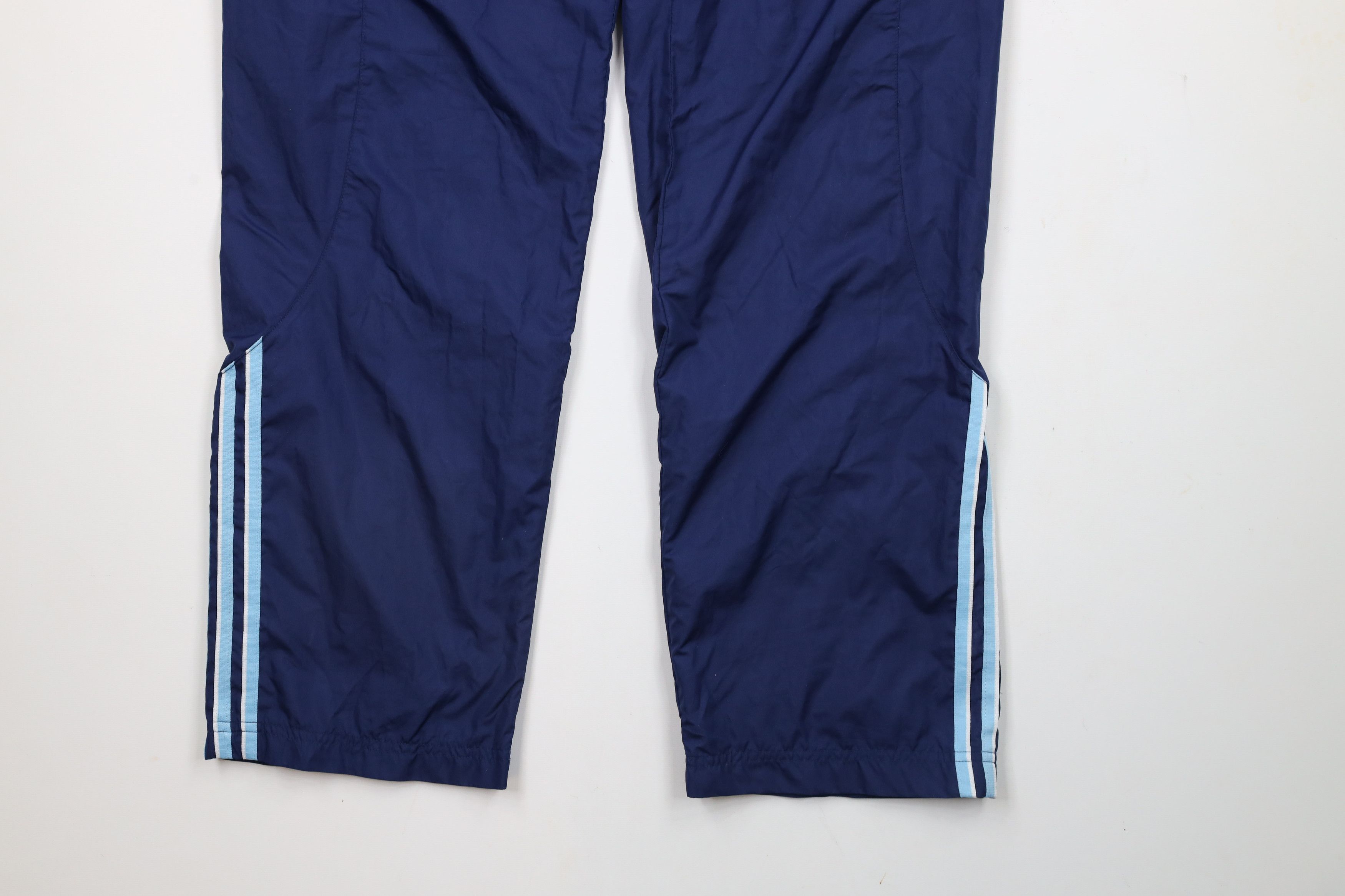 Adidas × Vintage Vintage Y2K 2003 Adidas Lined Flared Wide Leg Pants Blue Size 33" - 4 Thumbnail