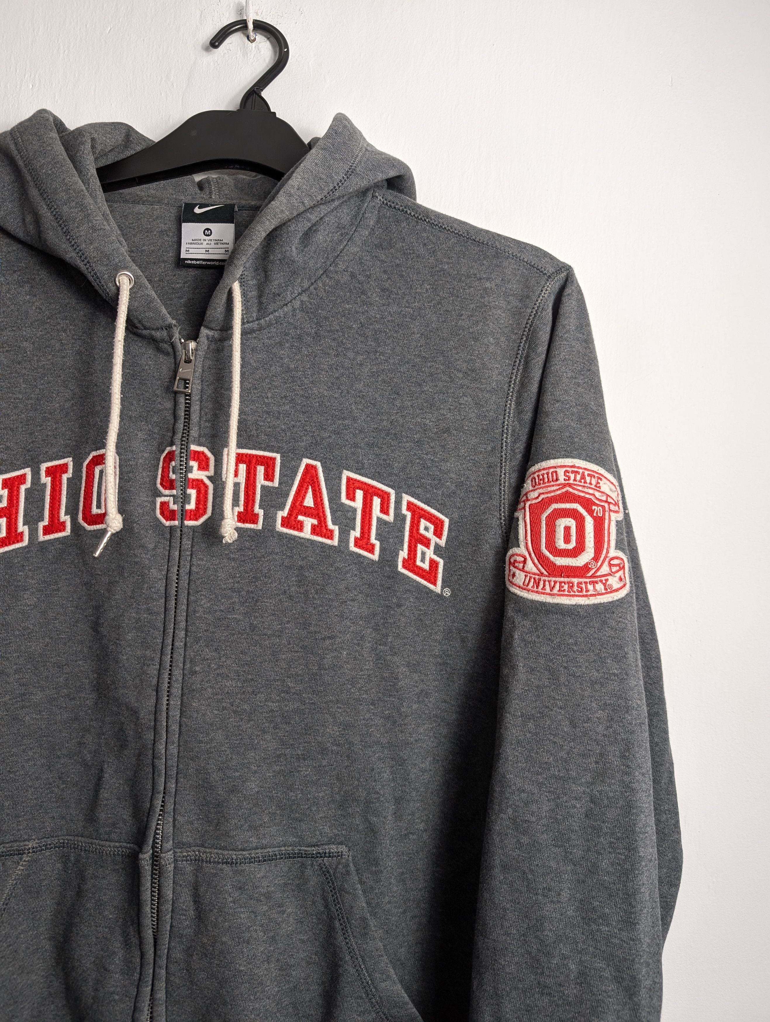 Nike × Vintage Vintage Nike University Ohio State Zip Up Hoodie Size US M / EU 48-50 / 2 - 2 Thumbnail