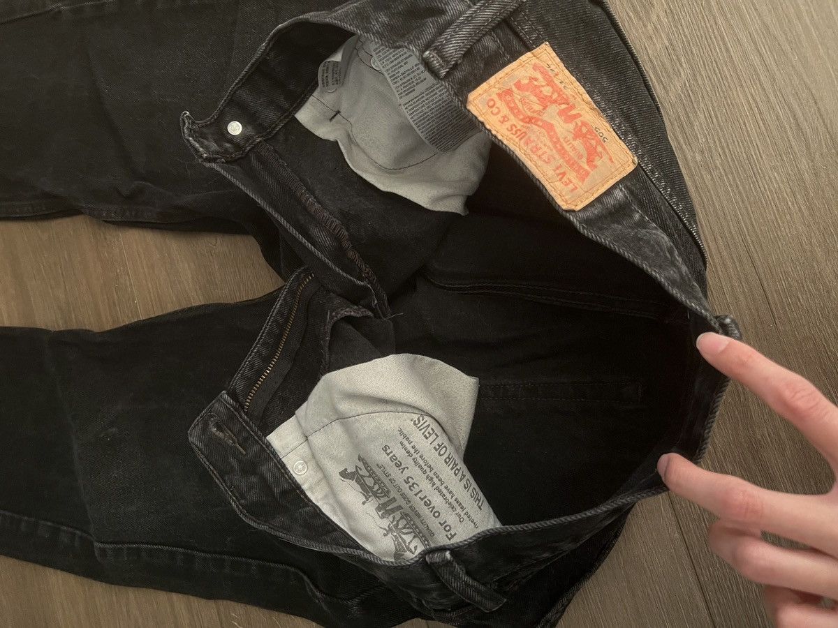 Levi's Black Levi’s 505 Skull Alien Painted Denim Jeans Grunge Emo Size US 30 / EU 46 - 4 Thumbnail
