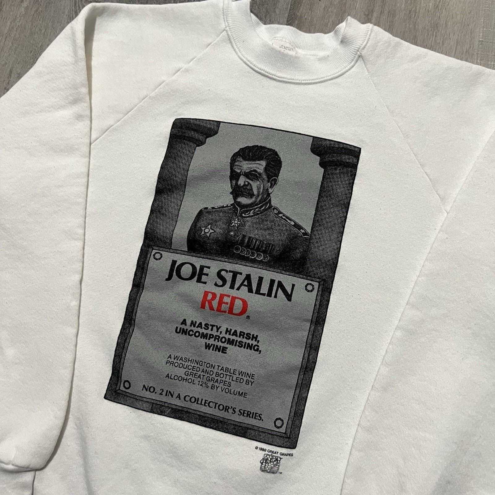 Fruit Of The Loom VTG Joe Stalin Red Great Grapes Wine Sweatshirt Pull Over Size US L / EU 52-54 / 3 - 3 Thumbnail