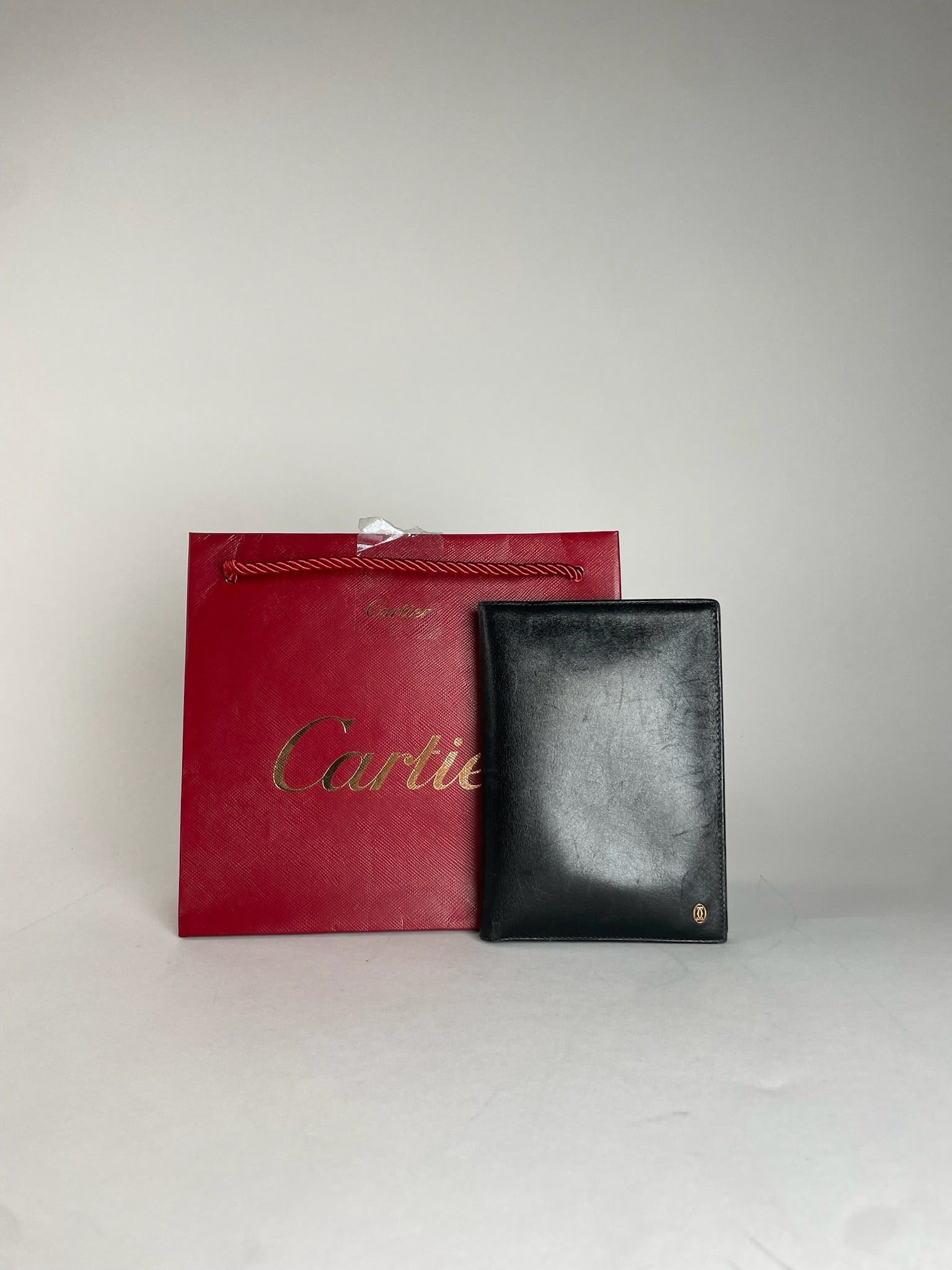 Cartier Vintage Leather Card Holder Black Size ONE SIZE - 1 Thumbnail