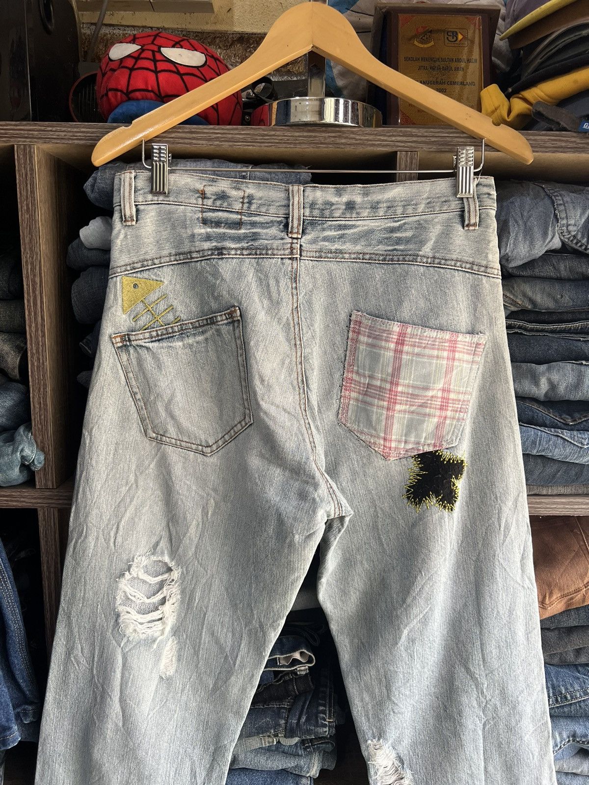 Japanese Brand 🔥Cantwo Patchwork Distressed Denim Size US 31 - 9 Thumbnail