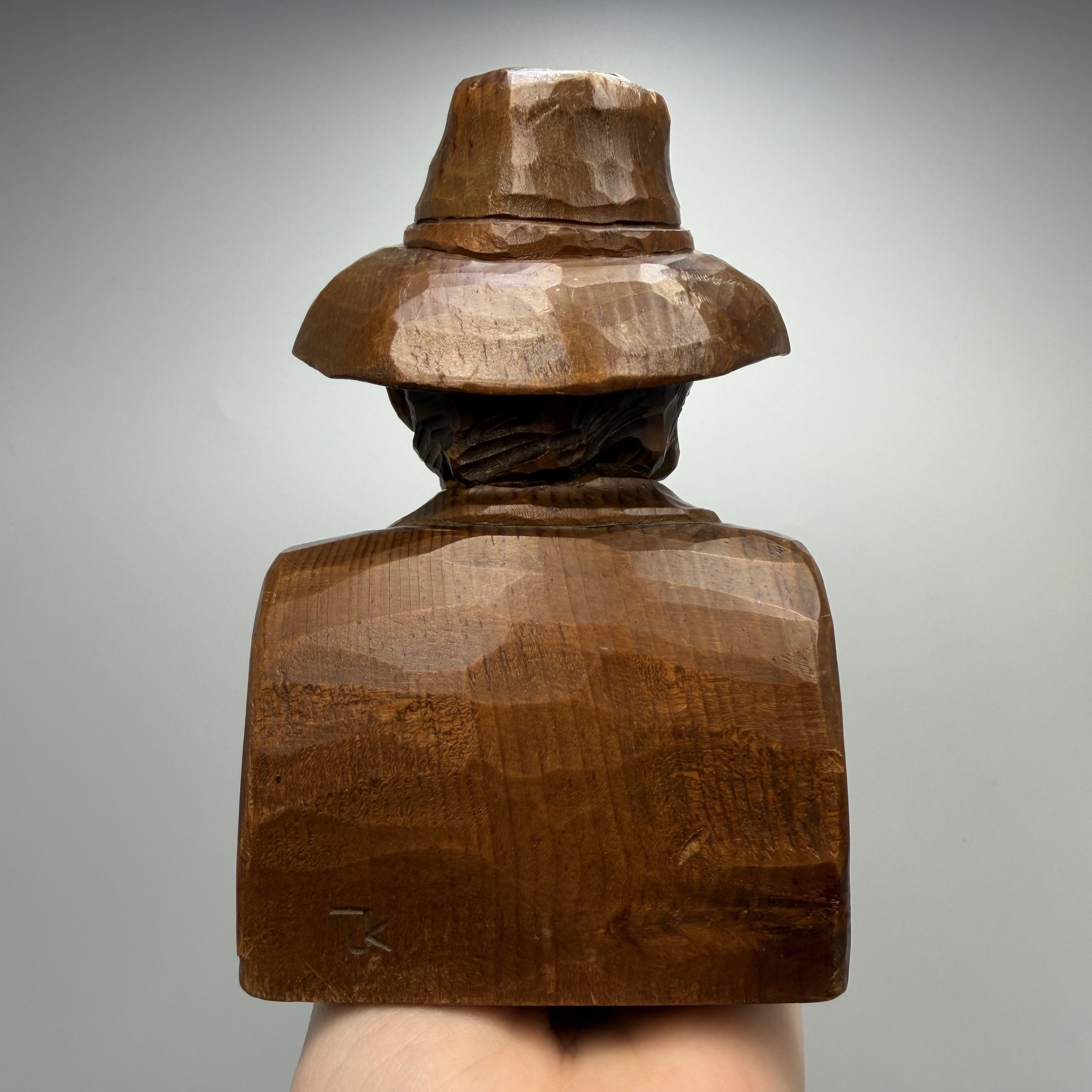 Vintage Antique Hand-Carved Wooden Hutsul Peasant Bust Folk Art Size ONE SIZE - 7 Thumbnail