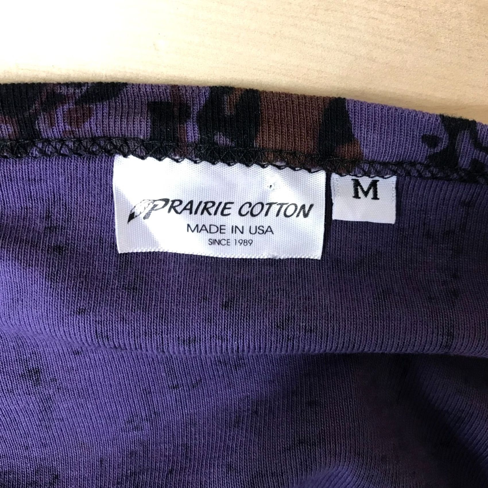 Vintage PRAIRIE COTTON Womens Medium Purple Long Sleeve V Neck 100% Cotton Top Shirt Size M / US 6-8 / IT 42-44 - 7 Thumbnail