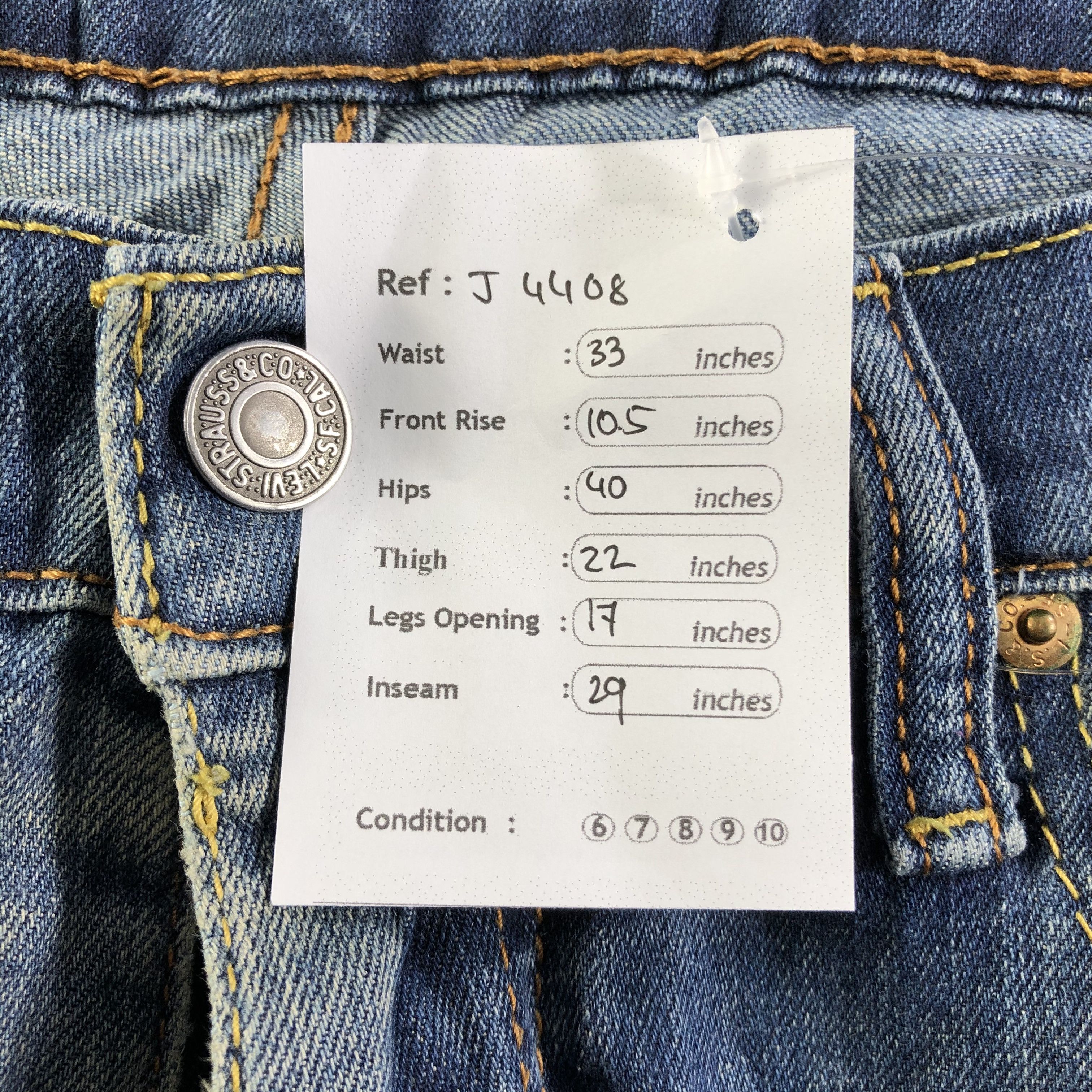 Levi's Vintage Blue Wash Levis 527 Jeans-J4408 Size US 33 - 12 Thumbnail