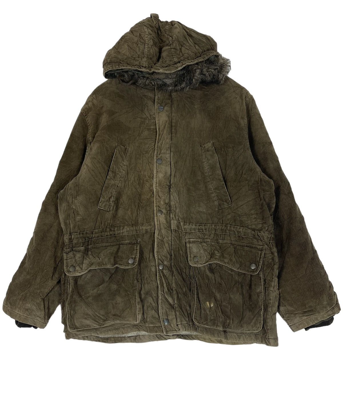 Giordano × Vintage GIORDANO EST 1981 CUDUROY PARKA JACKET Size US XL / EU 56 / 4 - 1 Thumbnail