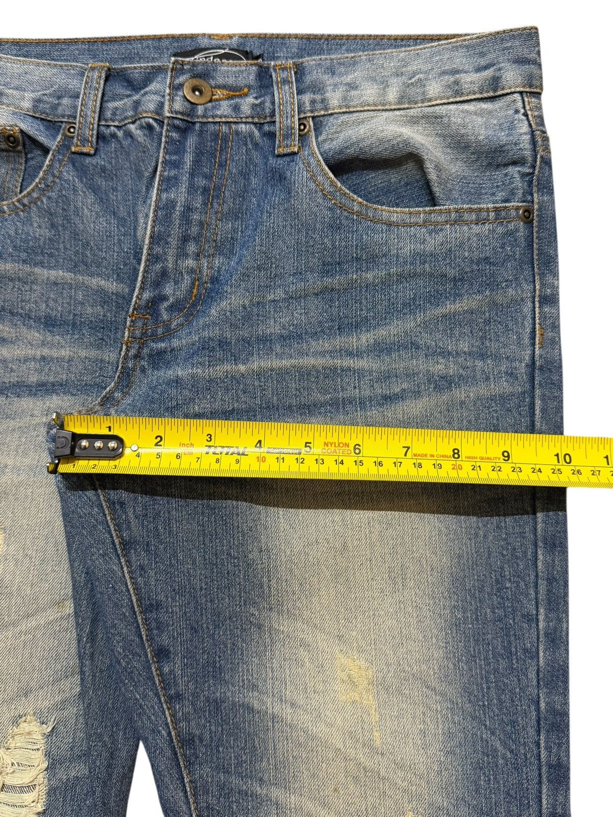 If Six Was Nine Vintage Y2K Japanese Faded Clawmark Whisker Wide Leg Flare Size US 30 / EU 46 - 10 Thumbnail