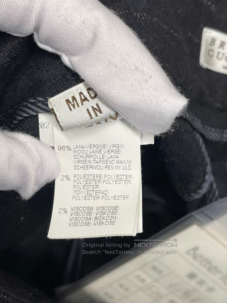 Brunello Cucinelli Brunello Cucinelli Black Gold Thread First Cut Wool Trouse Size 42" / US 20 - 5 Thumbnail