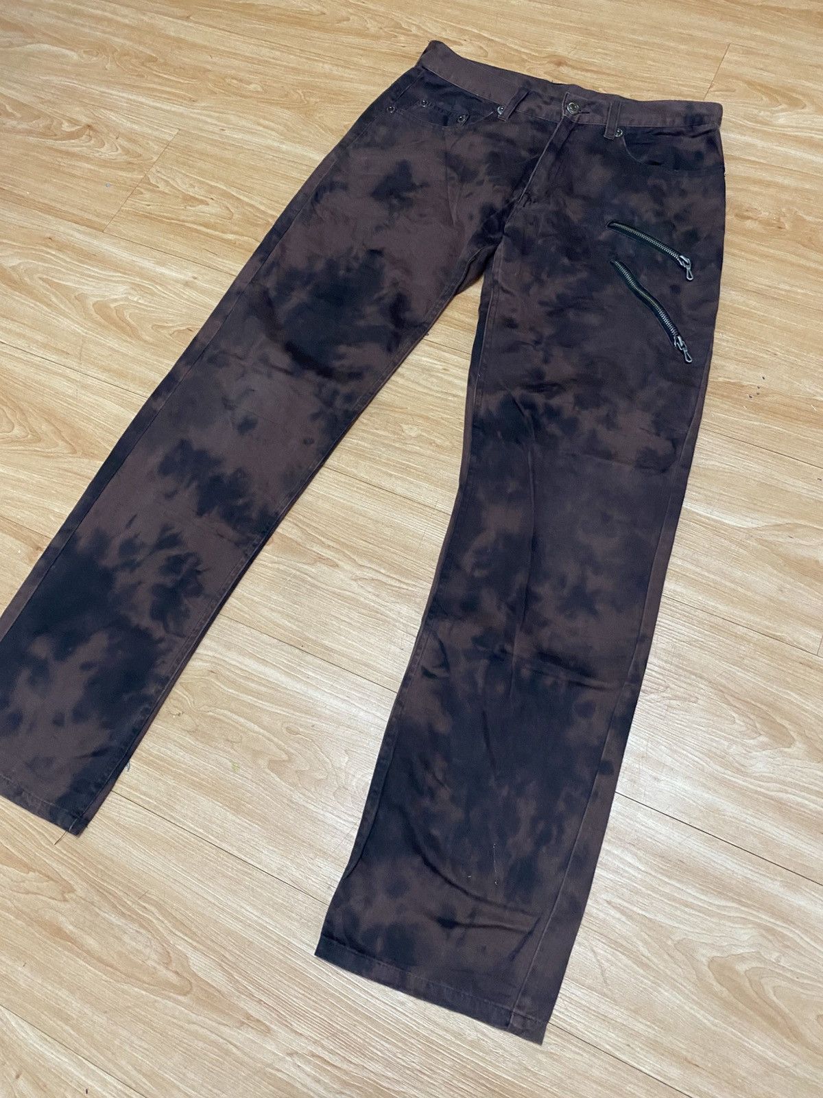 Japanese Brand Acid wash punk design Japanese brand very rare Size US 30 / EU 46 - 4 Thumbnail