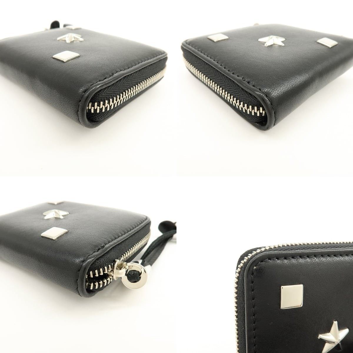Jimmy Choo Jimmy Choo Penny Star Studs Leather Coin Purse Black Size ONE SIZE - 4 Thumbnail
