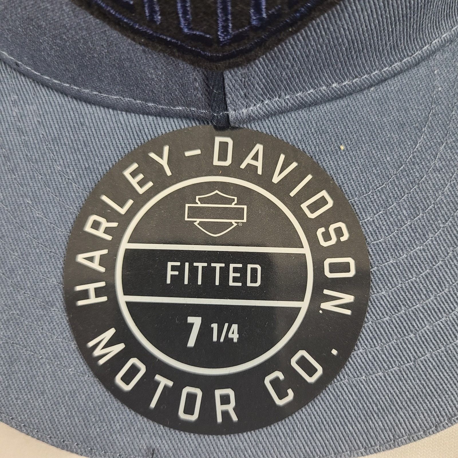 Harley Davidson Harley Davidson Motor Cycle Fitted Hat Size 7 1/4" Woven Bl Size ONE SIZE - 4 Thumbnail