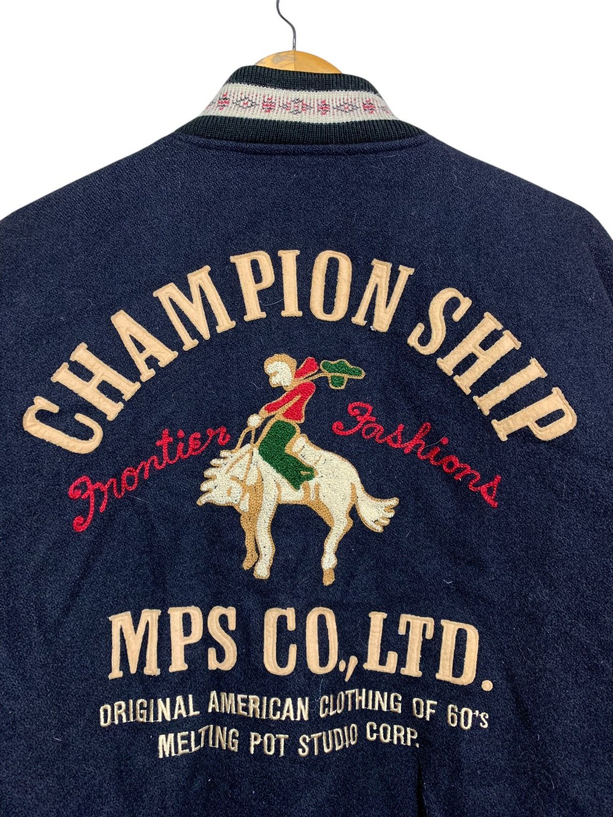 Vintage 🔥M.P.S WOOL/LEATHER VARSITY JACKETS Size US L / EU 52-54 / 3 - 4 Thumbnail