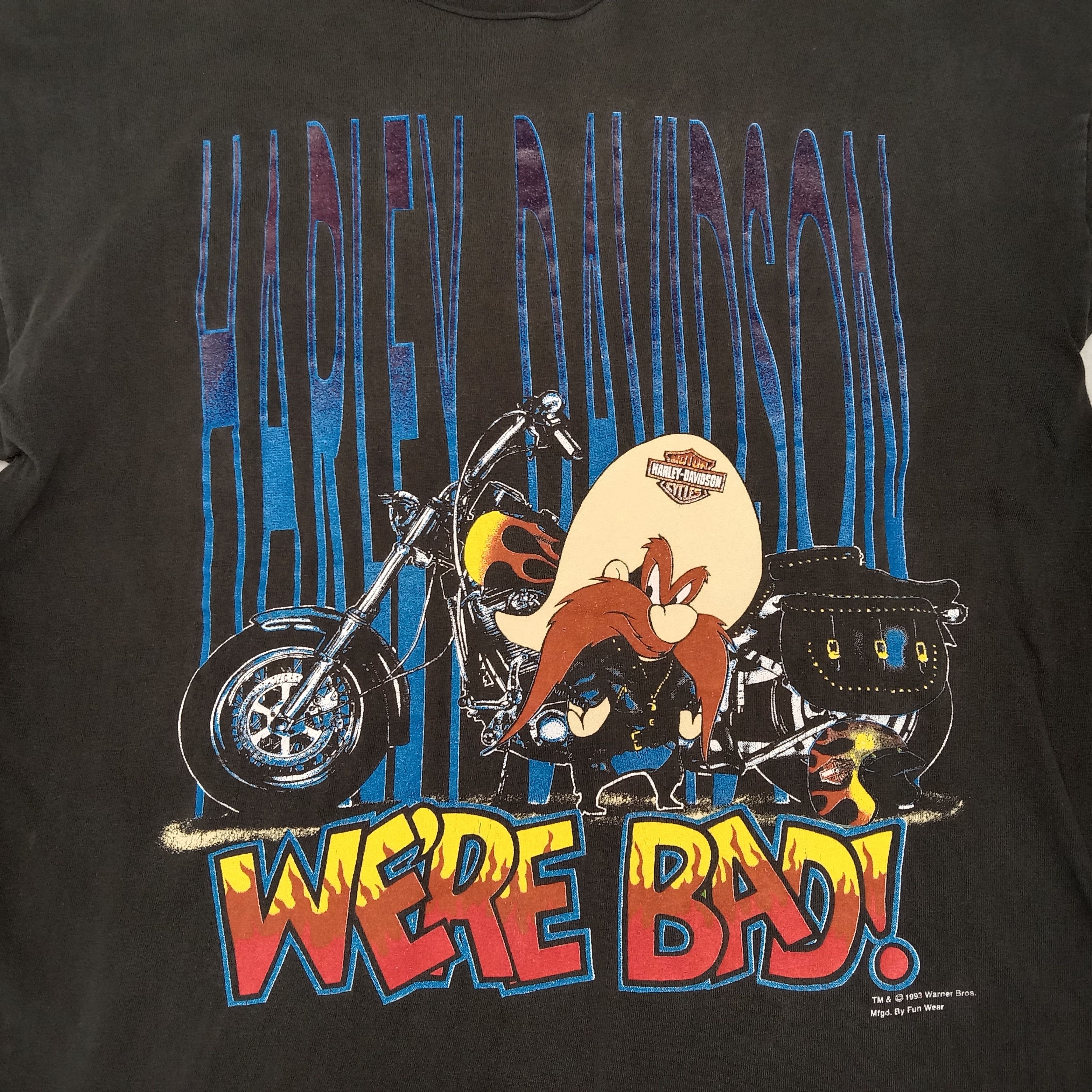 Harley Davidson × Vintage Vintage 93’s Harley Davidson Distressed Tshirt Size US L / EU 52-54 / 3 - 8 Thumbnail