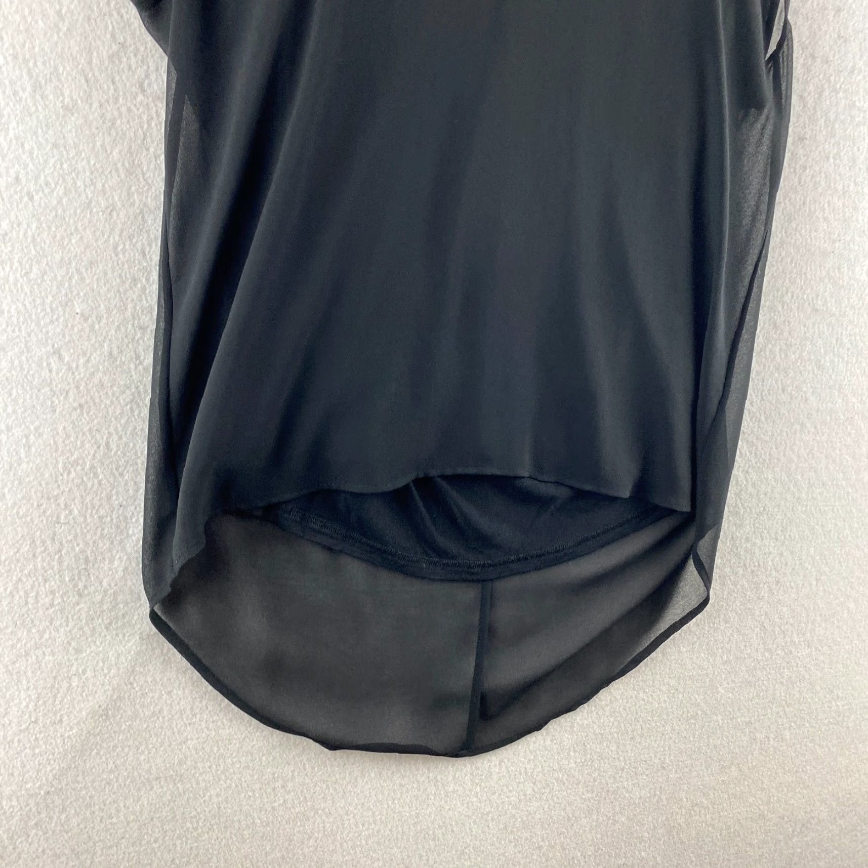 Zara Zara Blouse Womens XS Black Sheer Long Back V Neck Sleeveless Light Weight Modern Shirt XS Womens Black Blouse Size XS / US 0-2 / IT 36-38 - 4 Thumbnail