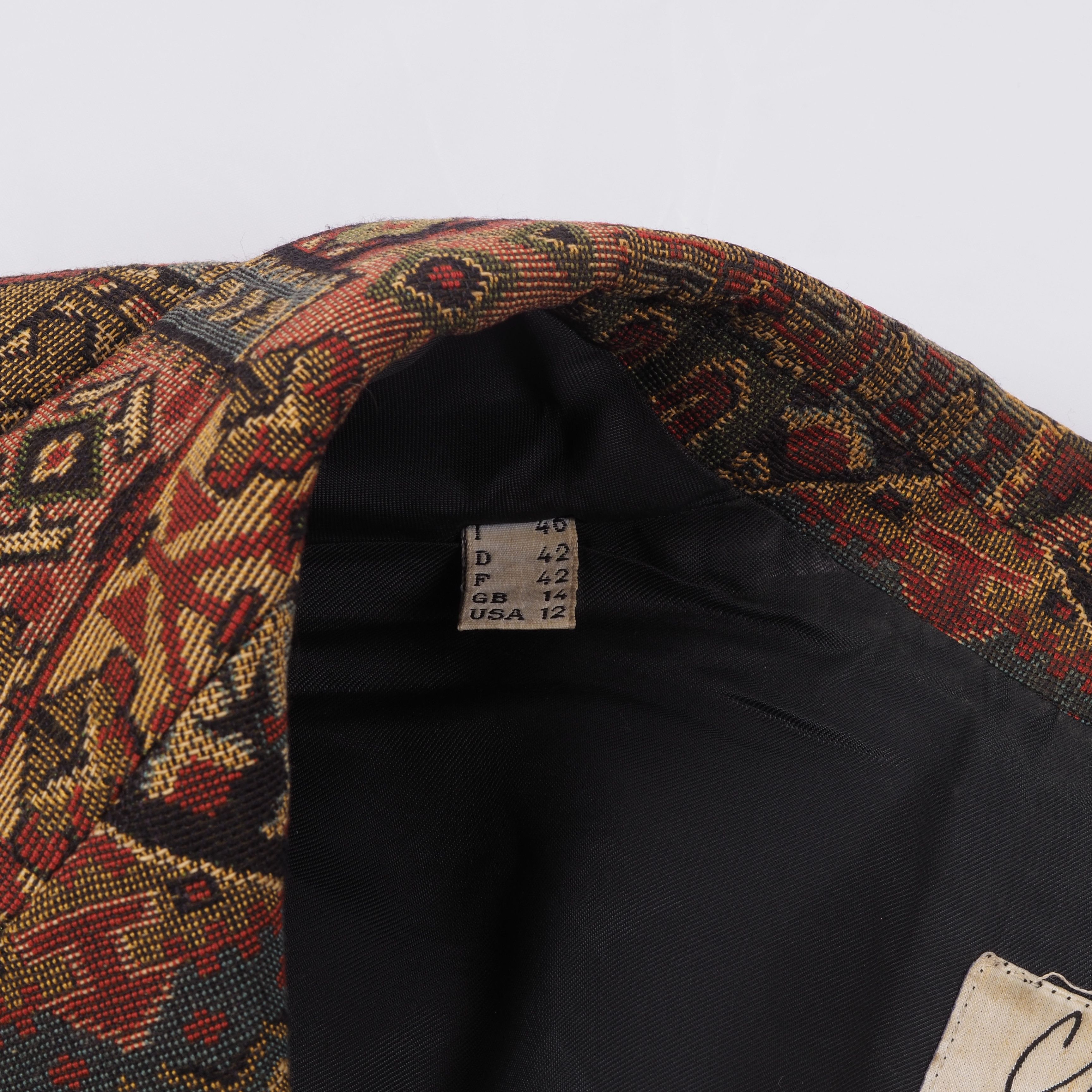 Moschino × Vintage Moschino Cheap Chic Vintage Tribal Textured Blazer Jacket Size XL / US 12-14 / IT 48-50 - 9 Thumbnail