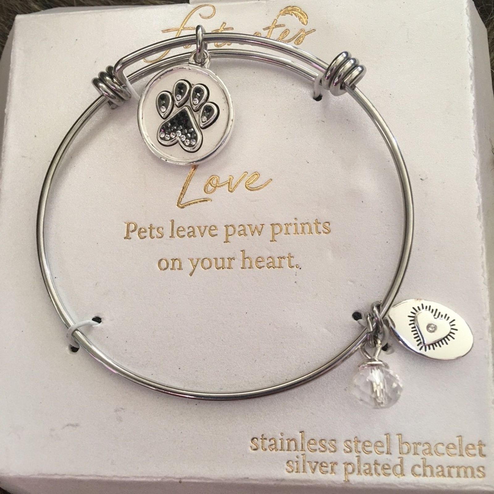 Jewelry LA Gem footnotes loved pet adjustable bracelet Size ONE SIZE - 1 Thumbnail