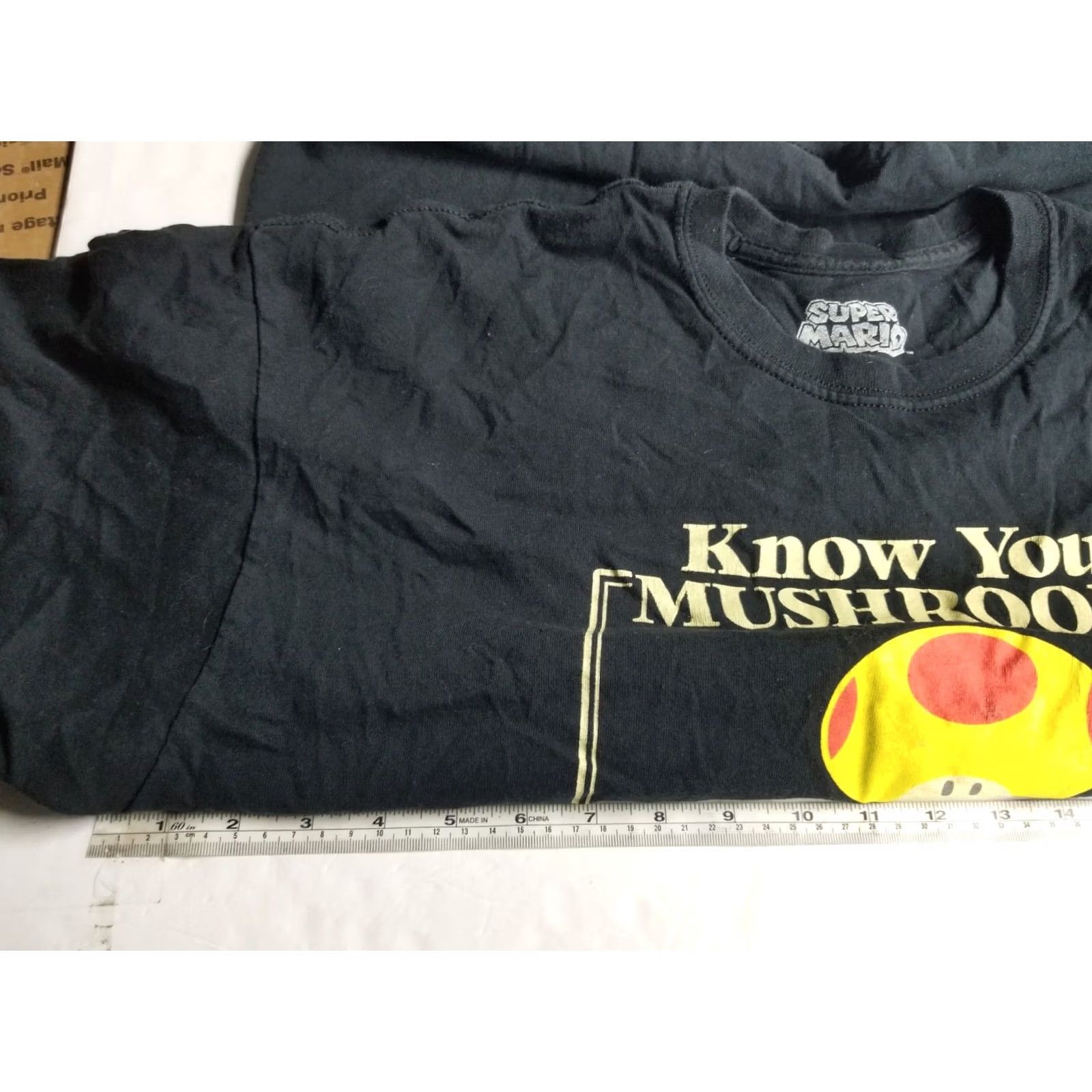 Vintage Super Mario T-Shirt XL Mens Black Short Sleeve Video Game Know Your Mushrooms Shirt Size US XL / EU 56 / 4 - 3 Thumbnail
