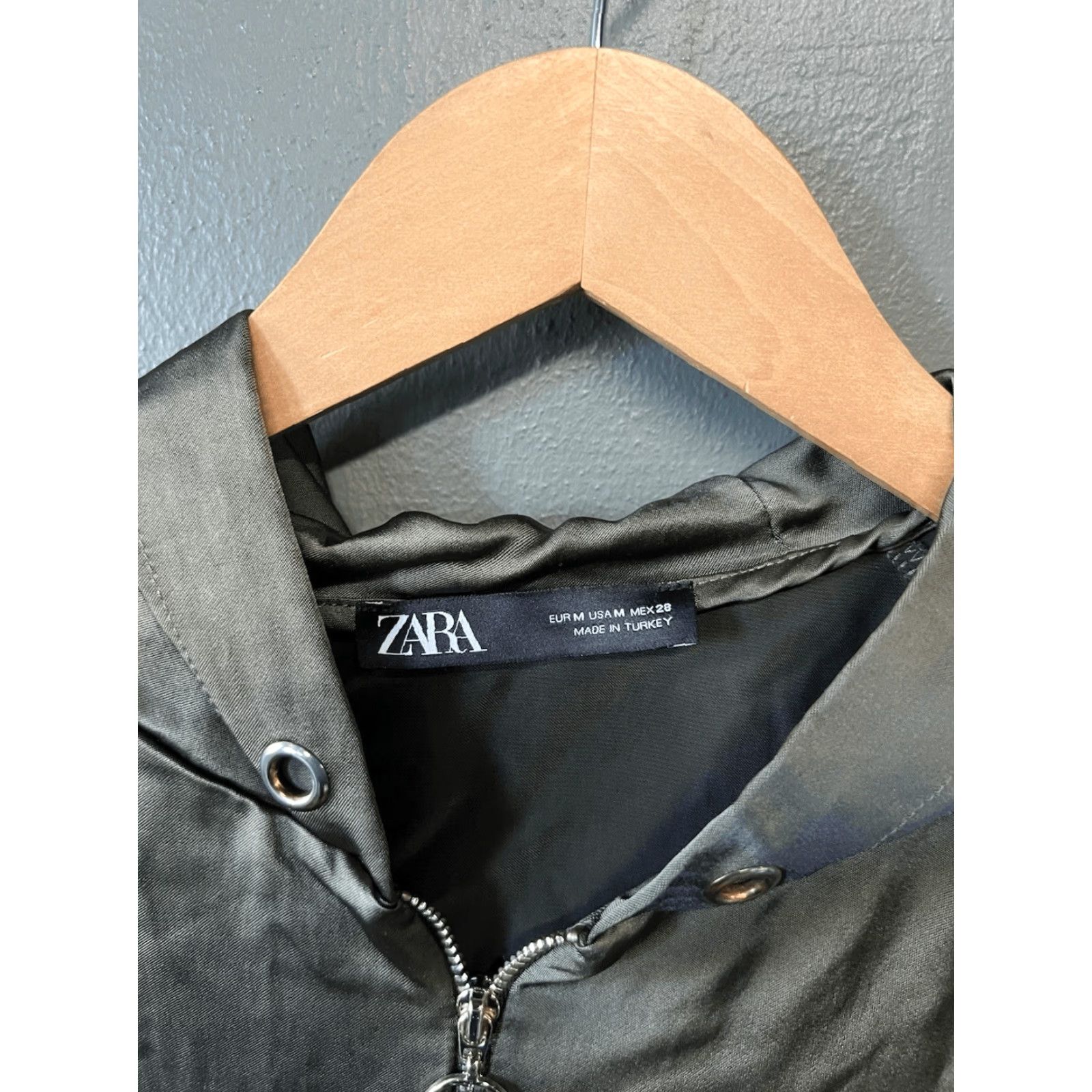 Zara Zara Womens Green Full Zip Hooded Lightweight Jacket M Medium Size M / US 6-8 / IT 42-44 - 3 Thumbnail