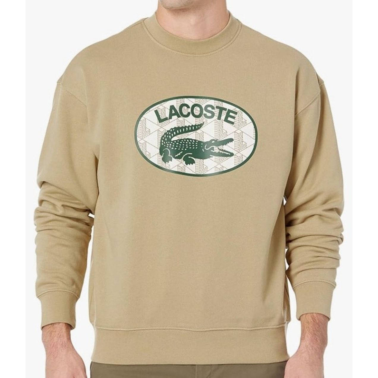 Lacoste Lacoste Mens Loose Fit Branded Monogram Print Sweatshirt 3XL Size US XXL / EU 58 / 5 - 1 Thumbnail