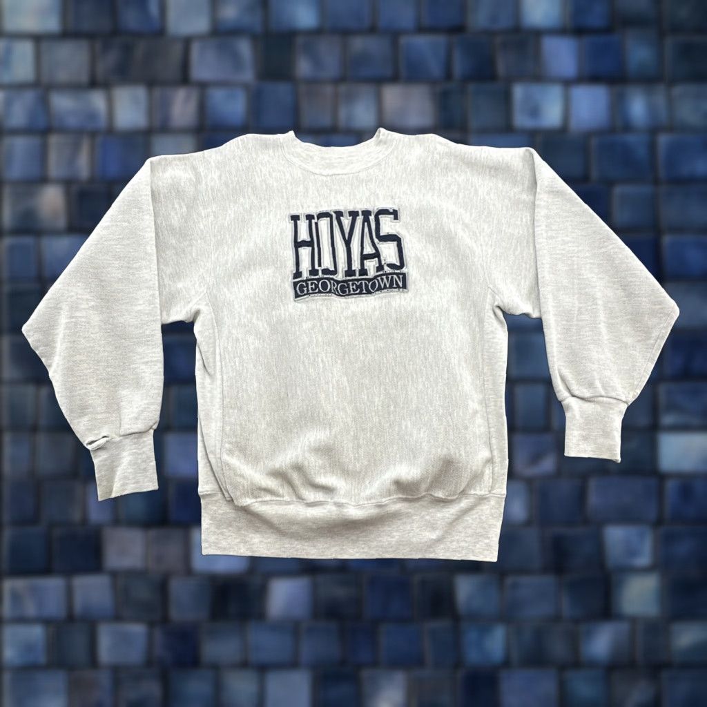 Vintage VINTAGE Georgetown Hoyas Sweatshirt Men L Gray University 90s Crable Sportswear Pullover Embroidered Cotton Polyester Sweatshirt Size US L / EU 52-54 / 3 - 1 Thumbnail