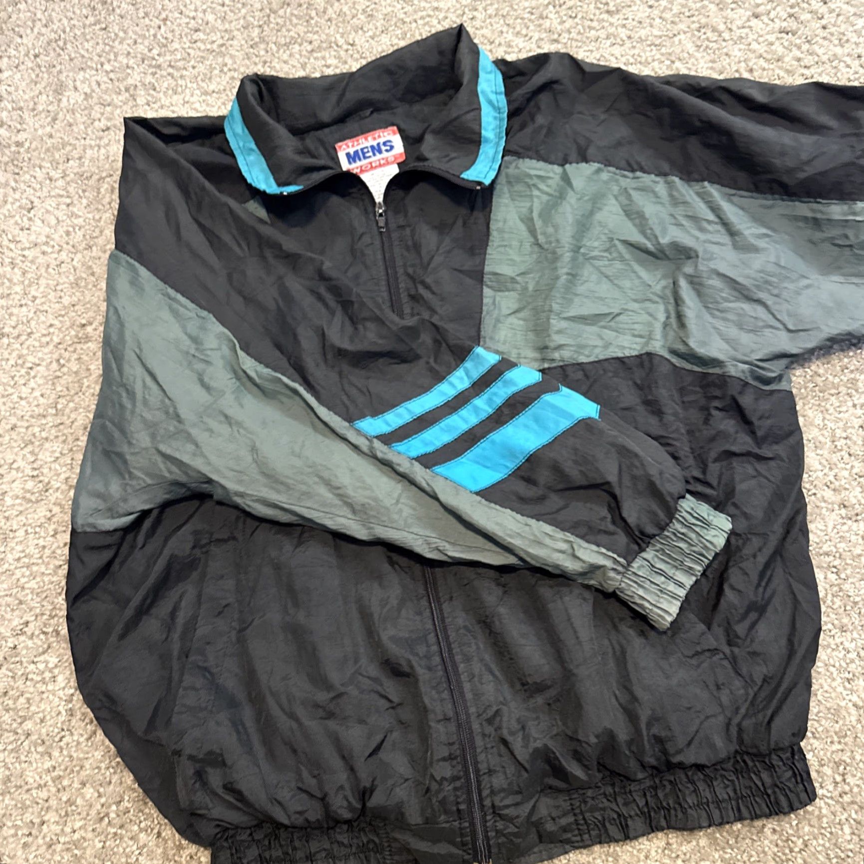 Athletic Works VINTAGE Athletic Mens Works Windbreaker Jacket M Blue 80s Lightweight Mens Jacket Size US M / EU 48-50 / 2 - 6 Thumbnail