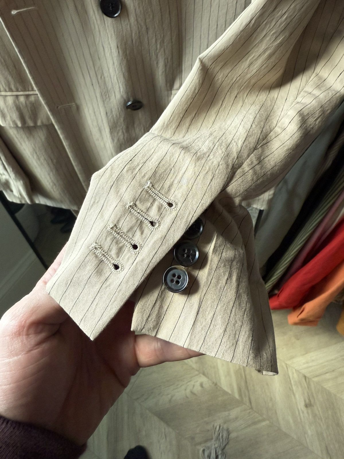 Nanushka Nanushka malvin latte striped suit 50 Size 40R - 3 Thumbnail