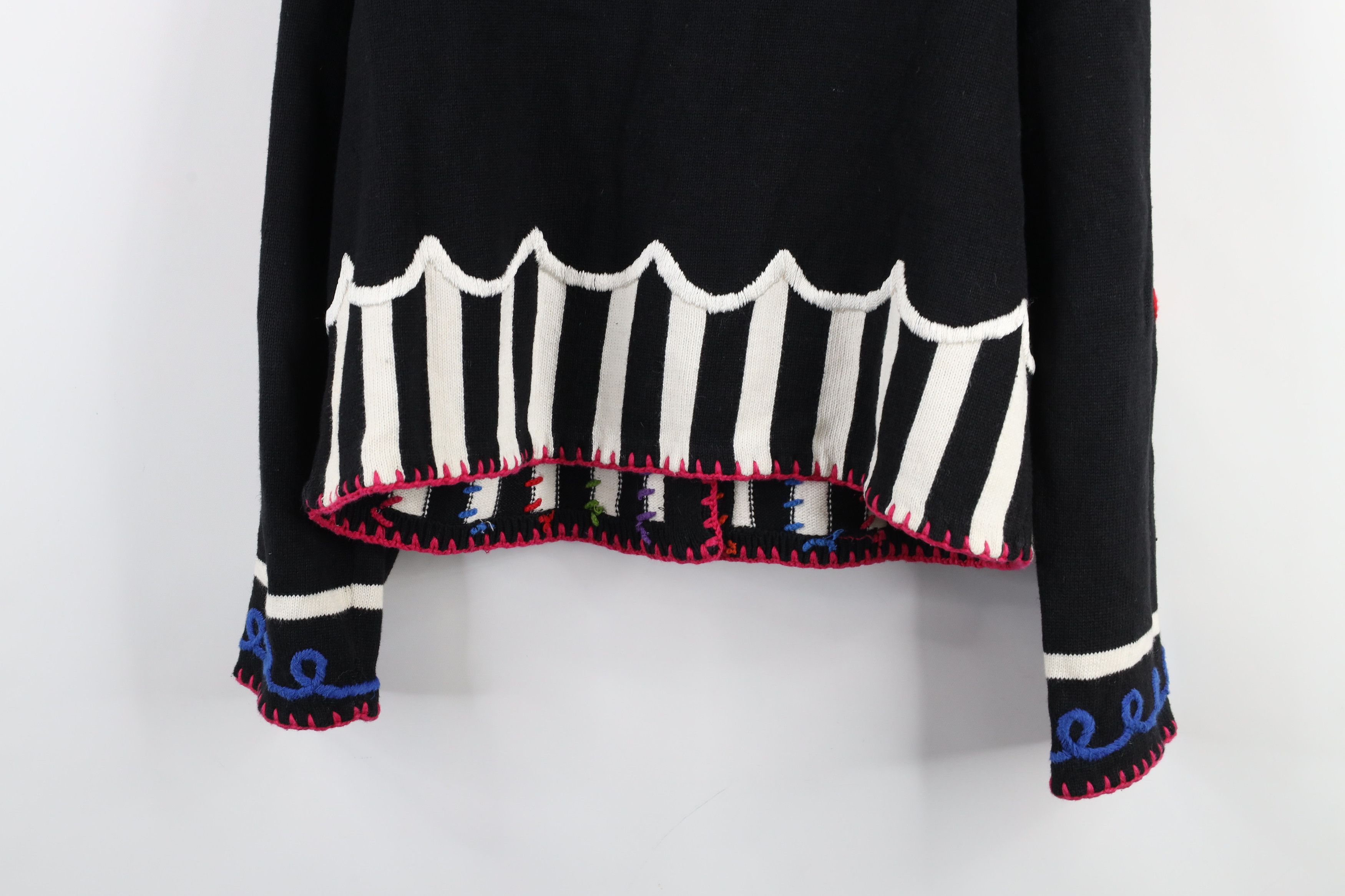 Vintage Vintage 90s Michael Simon Flower Knit Cardigan Sweater Size L / US 10 / IT 46 - 15 Thumbnail
