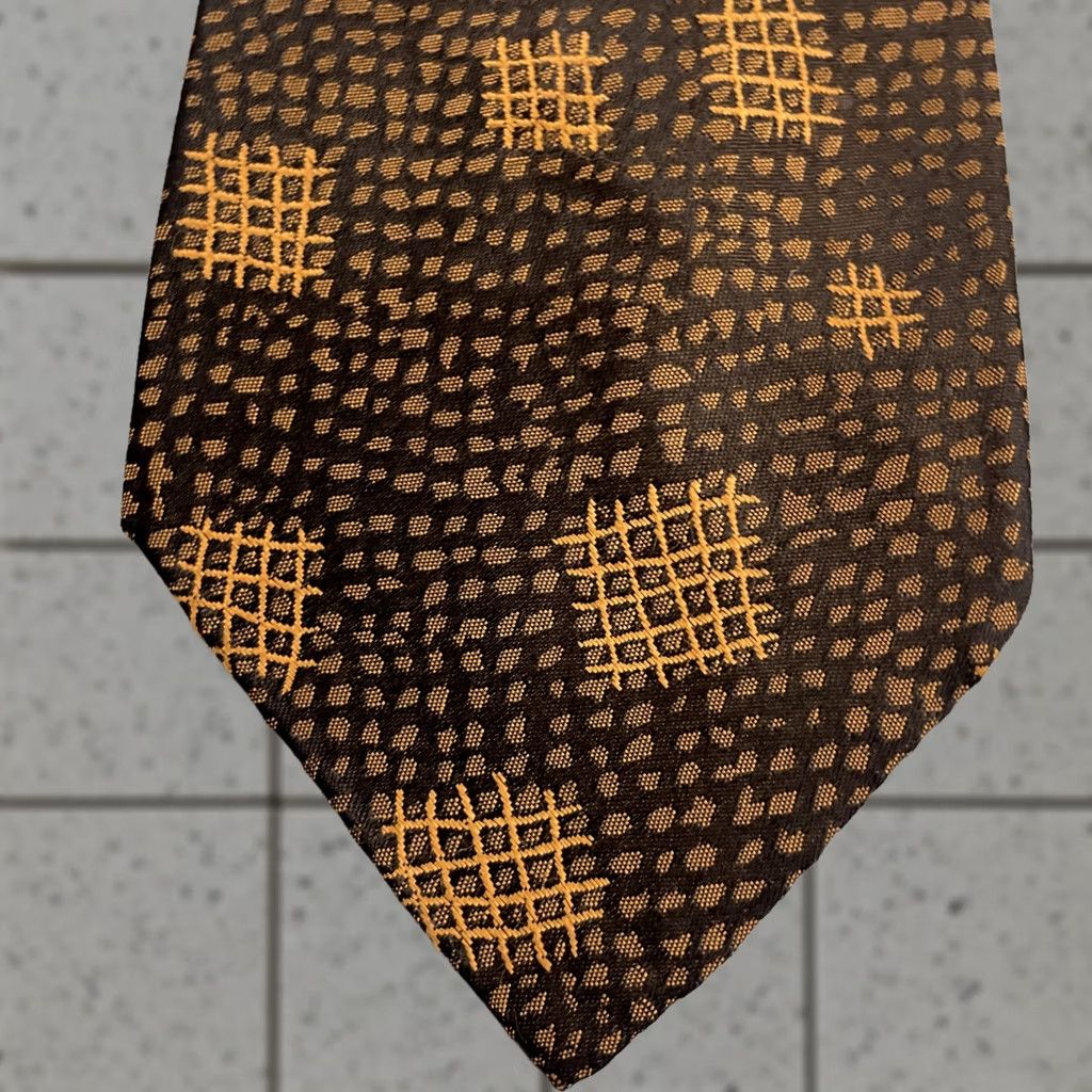 MCM VINTAGE MCM Tie Neckwear Silk Brown Bronze 60s Woven 57" Classic 4x57 Hashtag Foulard Texture Capsule Vintage Geometric Elegant Designer Mens Size ONE SIZE - 1 Thumbnail