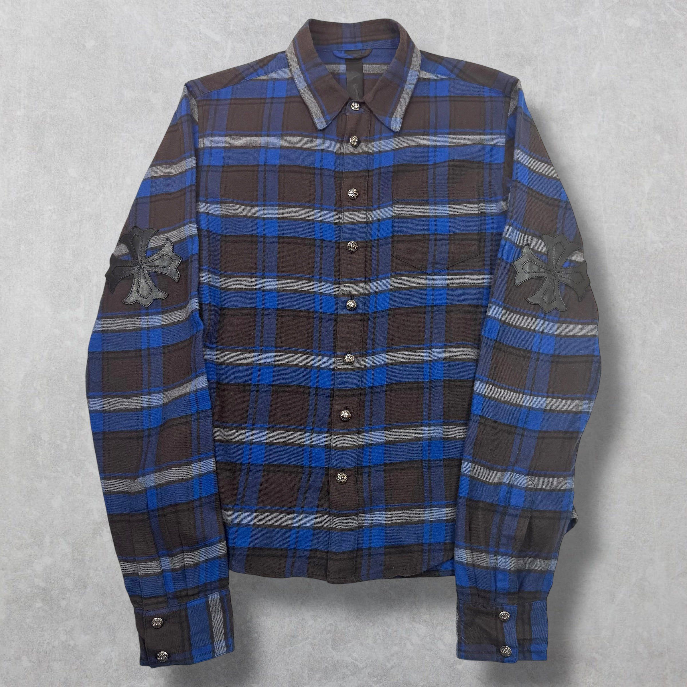 Chrome Hearts Chrome Hearts Blue/Black Plus Patch Flannel S Size US S / EU 44-46 / 1 - 2 Thumbnail
