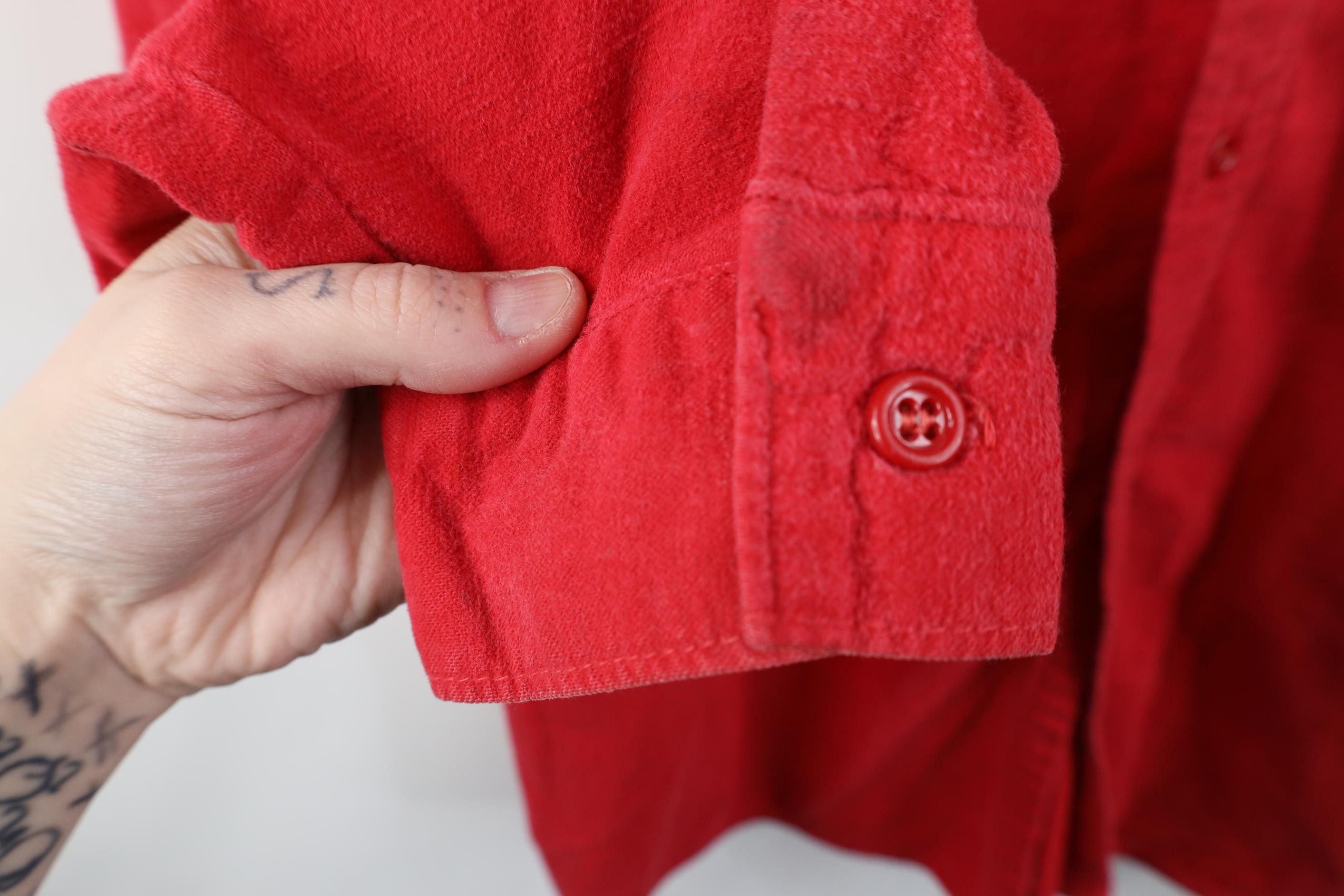 FiveBrother Vintage 70s Five Brother Chamois Cloth Button Shirt Red USA Size US XL / EU 56 / 4 - 9 Thumbnail