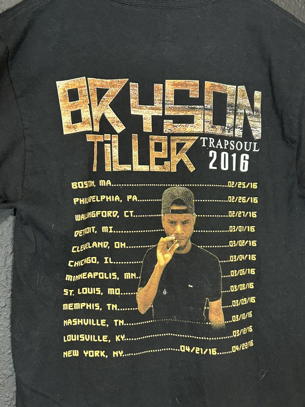 Band Tees Bryson Tiller 2016 Tour T Shirt Size US S / EU 44-46 / 1 - 5 Thumbnail