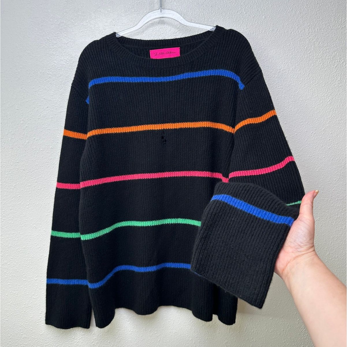 Other The Elder Statesman Black Multicolor Stripe Cashmere Sweater Size M / US 6-8 / IT 42-44 - 1 Thumbnail