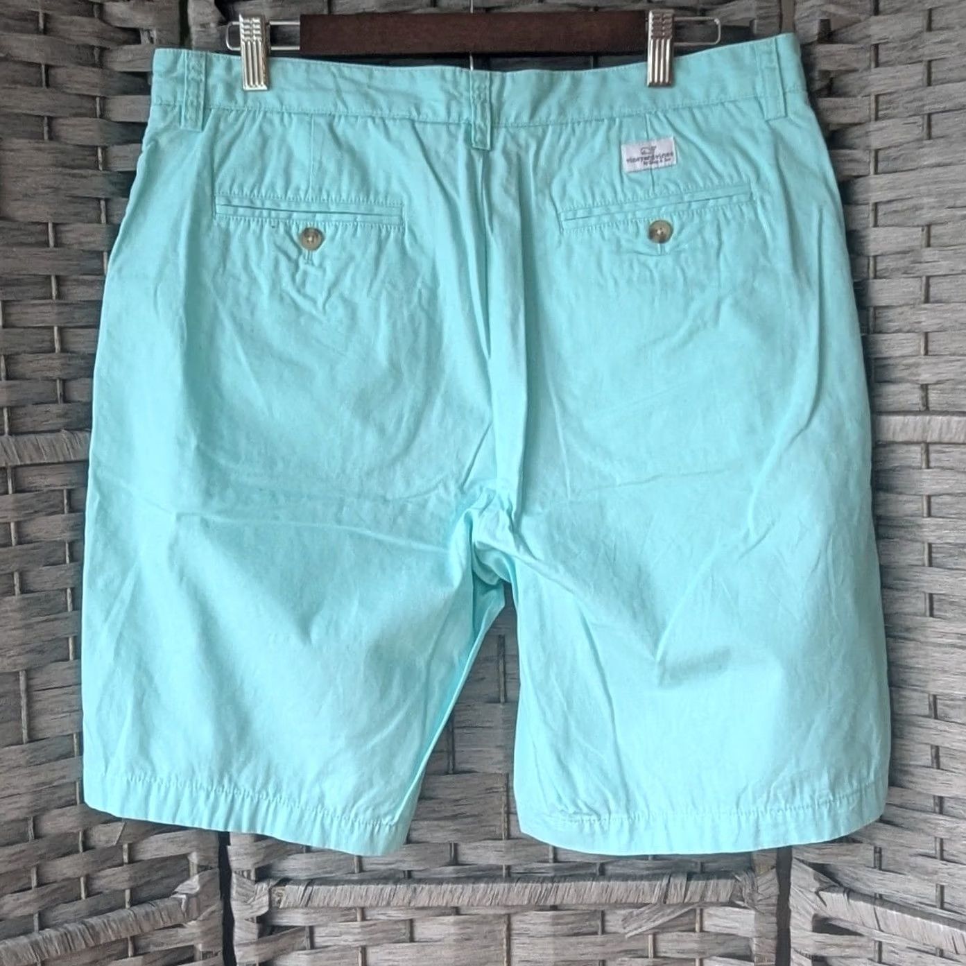 Vineyard Vines Vineyard Vines Club Short Aqua Turquoise Blue Cotton Chino 9 in Inseam Sz 34W Size US 34 / EU 50 - 2 Thumbnail