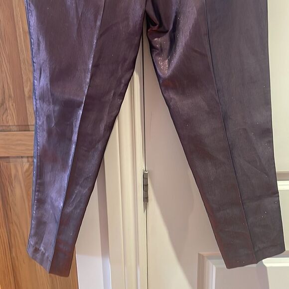 Pinko Pinko purple metallic trousers with contrasting satin NWT 4 Size 27" / US 4 / IT 40 - 12 Thumbnail