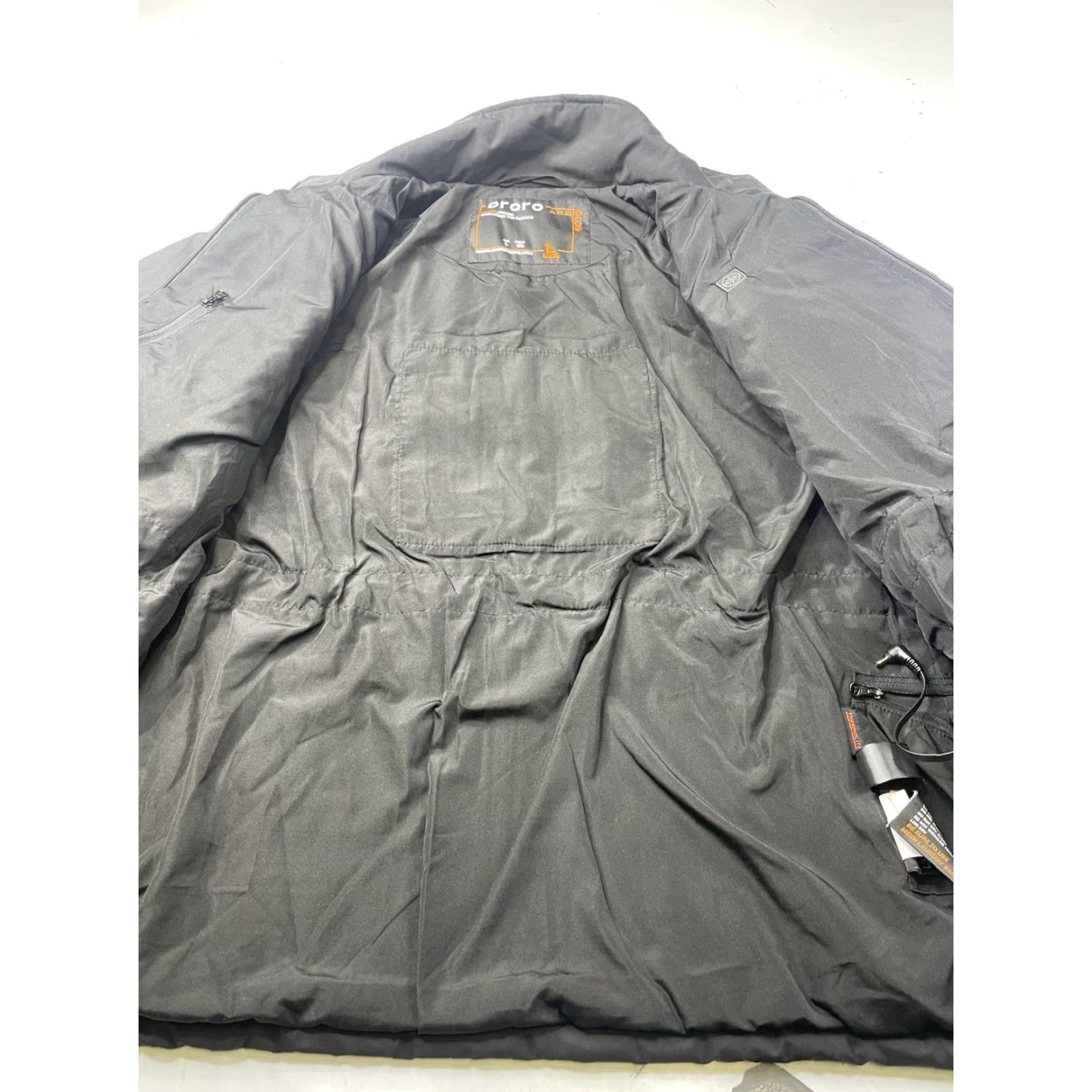 Vintage ORORO Mens Heated Jacket Coat Black L Large Battery Included Hoodless Winter Outdoor Wind Water Resistant Zip Pockets Size US L / EU 52-54 / 3 - 2 Thumbnail