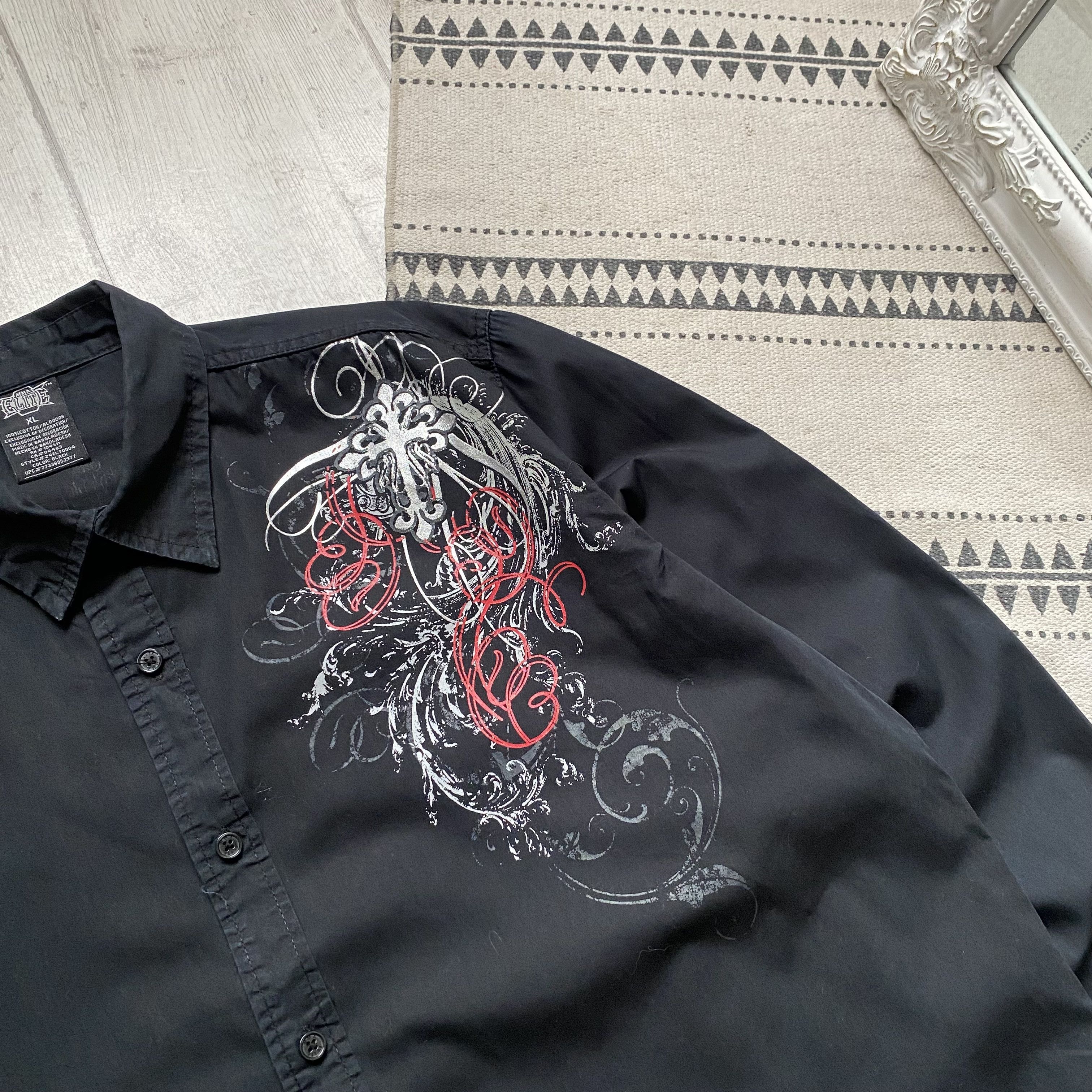 Tapout 👔 Vintage Affliction style shirt MMA Elit Opium LGB Style Size US XL / EU 56 / 4 - 4 Thumbnail