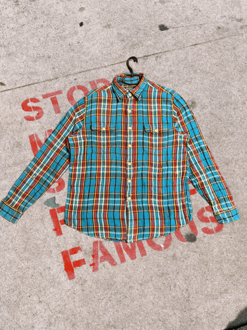 Polo Ralph Lauren Print Vintage Shirt Polo by Ralph Lauren Avant-Garde Size US L / EU 52-54 / 3 - 1 Thumbnail