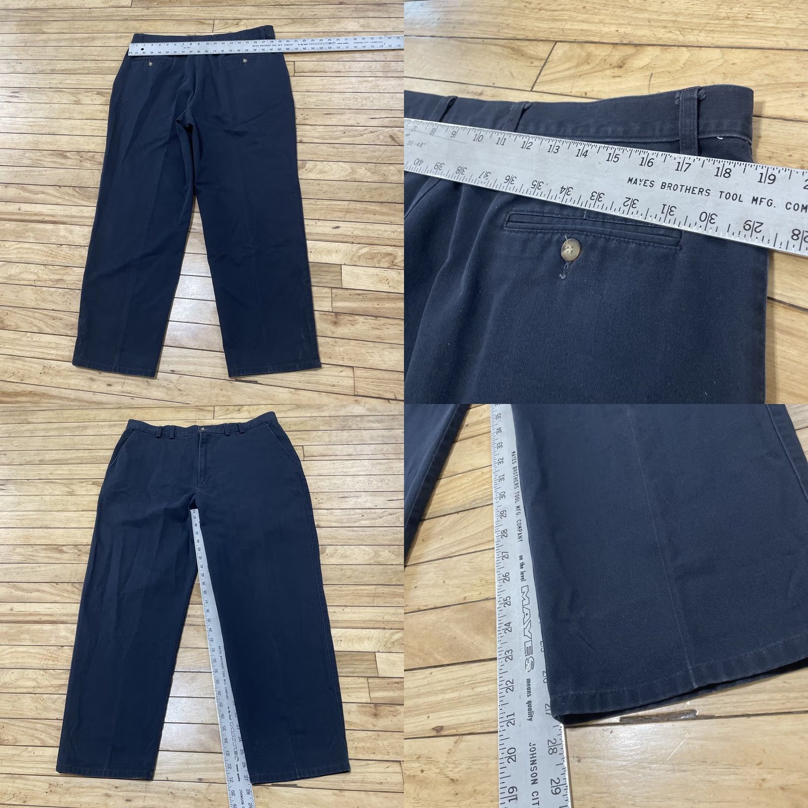 Haggar VINTAGE Haggar Pants Men 38x29 Flat Front Blue Preppy Business Exec Work Khakis Straight Taper Twill Slax Size US 38 / EU 54 - 8 Thumbnail